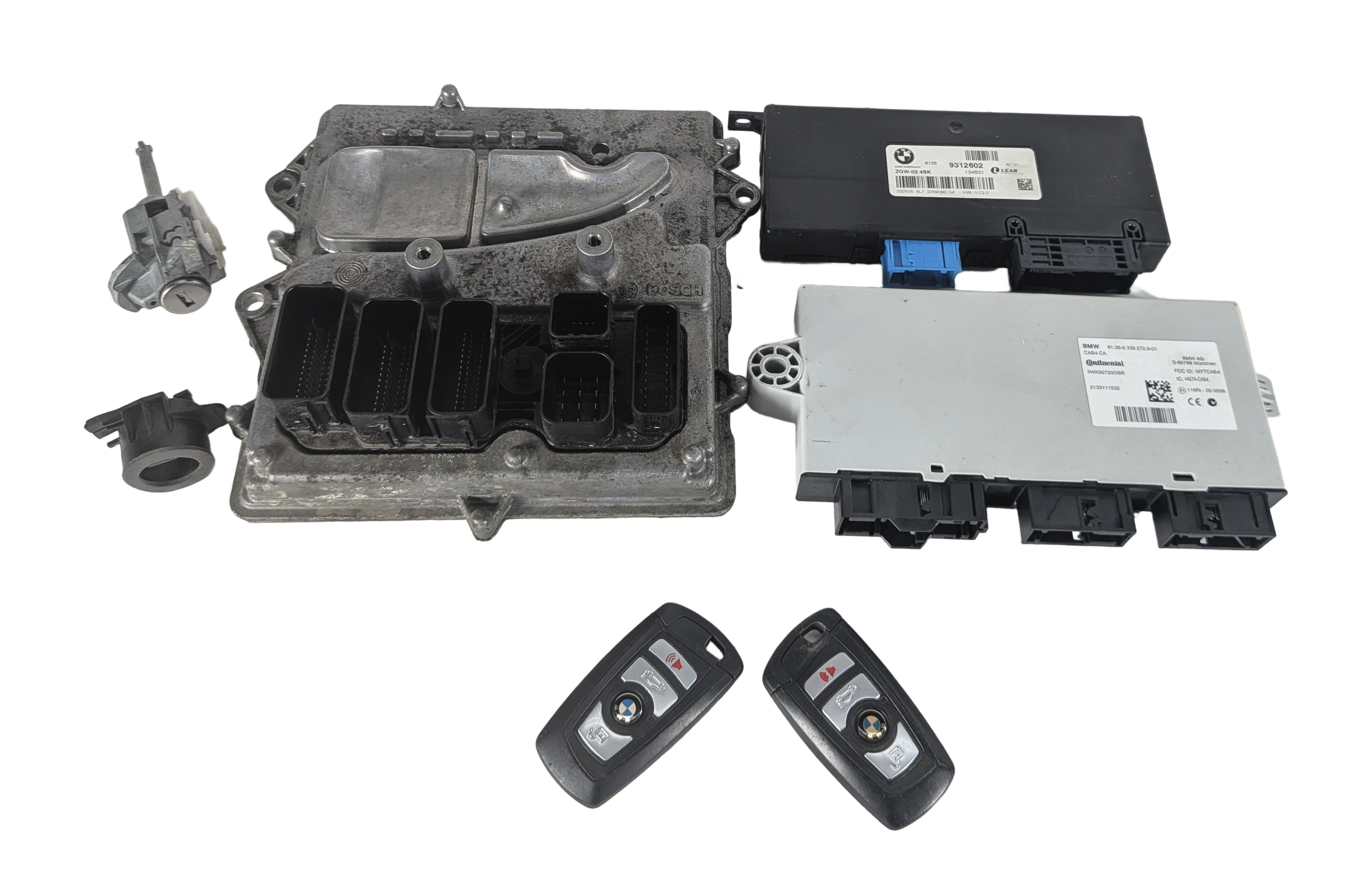 2014 BMW X3 (F25) 3.0L (N55) ENGINE COMPUTER DME CAS4 GATEWAY IGNITION KEY SET — exact item pictured