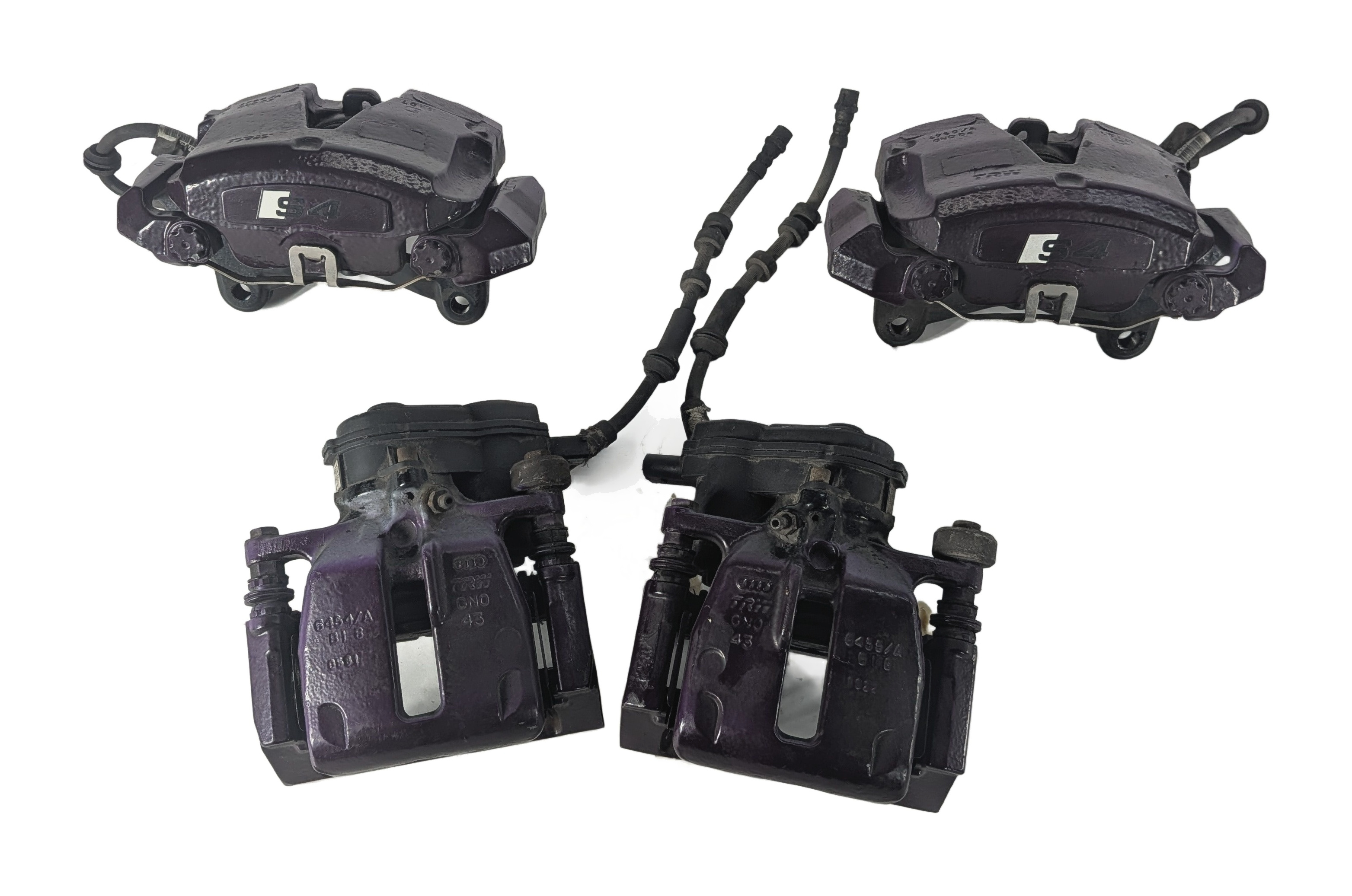 2010-2011 AUDI S4 (B8 8K) FRONT & REAR LEFT & RIGHT BRAKE CALIPER SET 4 — exact item pictured