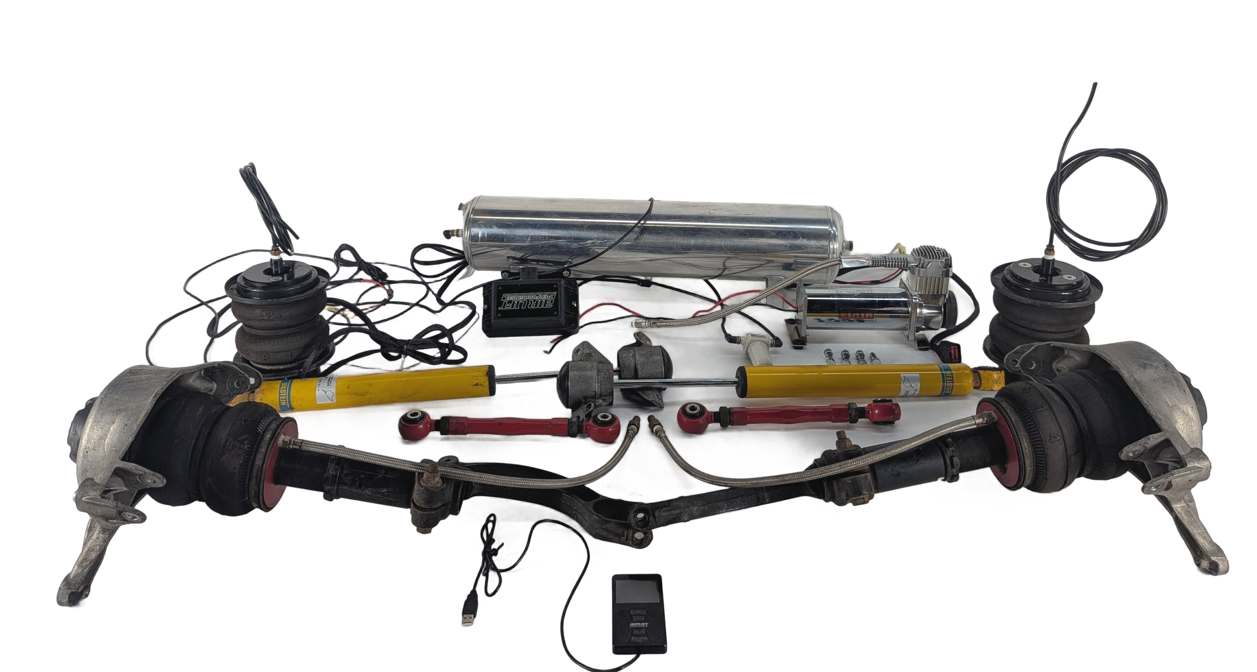 2011 AUDI S4 (B8 8K) AIR LIFT AIR RIDE SUSPENSION COMPRESSOR TANK STRUTS KIT — exact item pictured