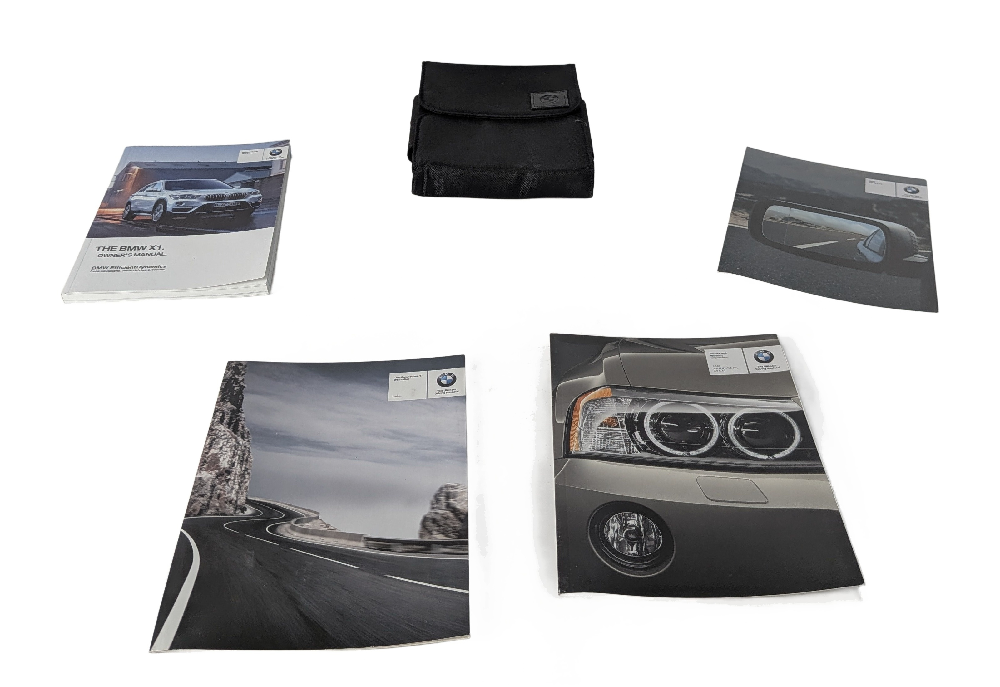 2016 BMW X1 (F48) 2.0L OWNER'S MANUAL BOOKLET GUIDE HANDBOOK w/ CASE SET/4 — exact item pictured