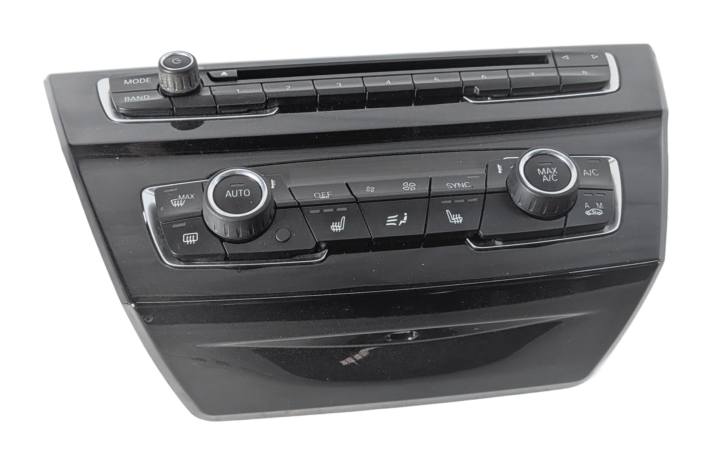 16-20 BMW X1 X2 (F39 F48) A/C HEAD CLIMATE RADIO CONTROL PANEL w/ TRIM — exact item pictured