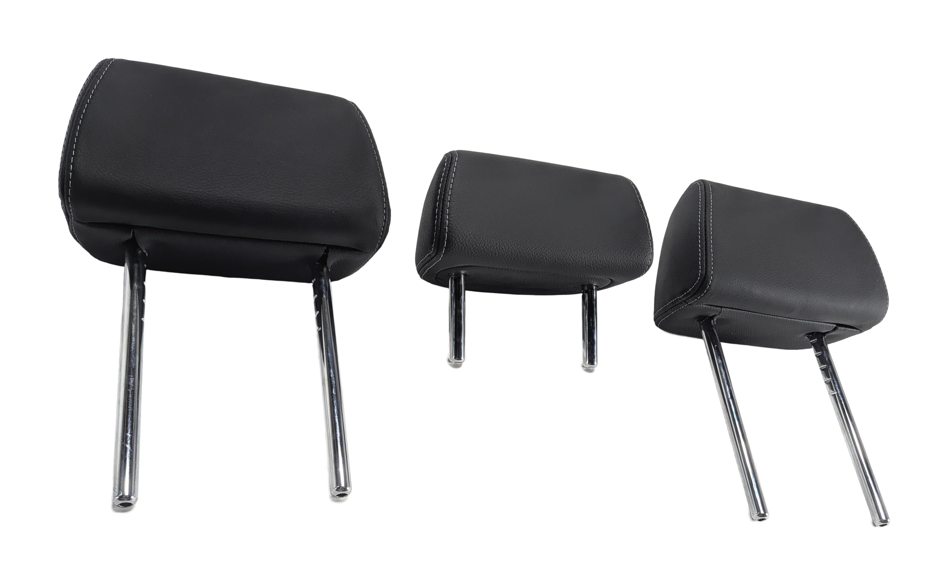 2011-2017 BMW X3 (F25) REAR SEAT HEADREST HEAD REST LEATHER SET/3 (Black) — exact item pictured