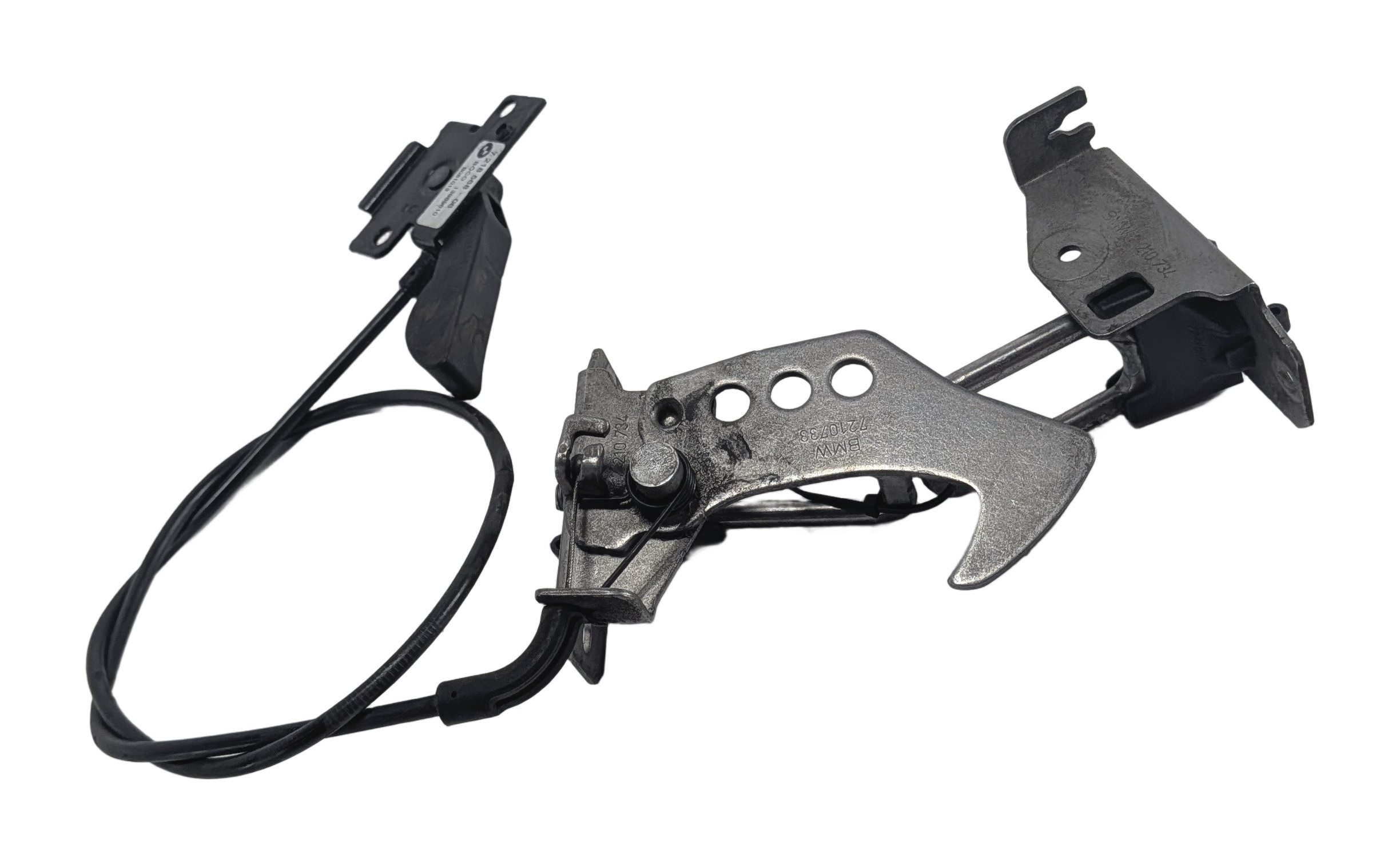 2014 BMW X3 (F25) FRONT HOOD LID SAFETY CATCH LOCK LATCH STRIKER SET/2 w/CABLE — exact item pictured