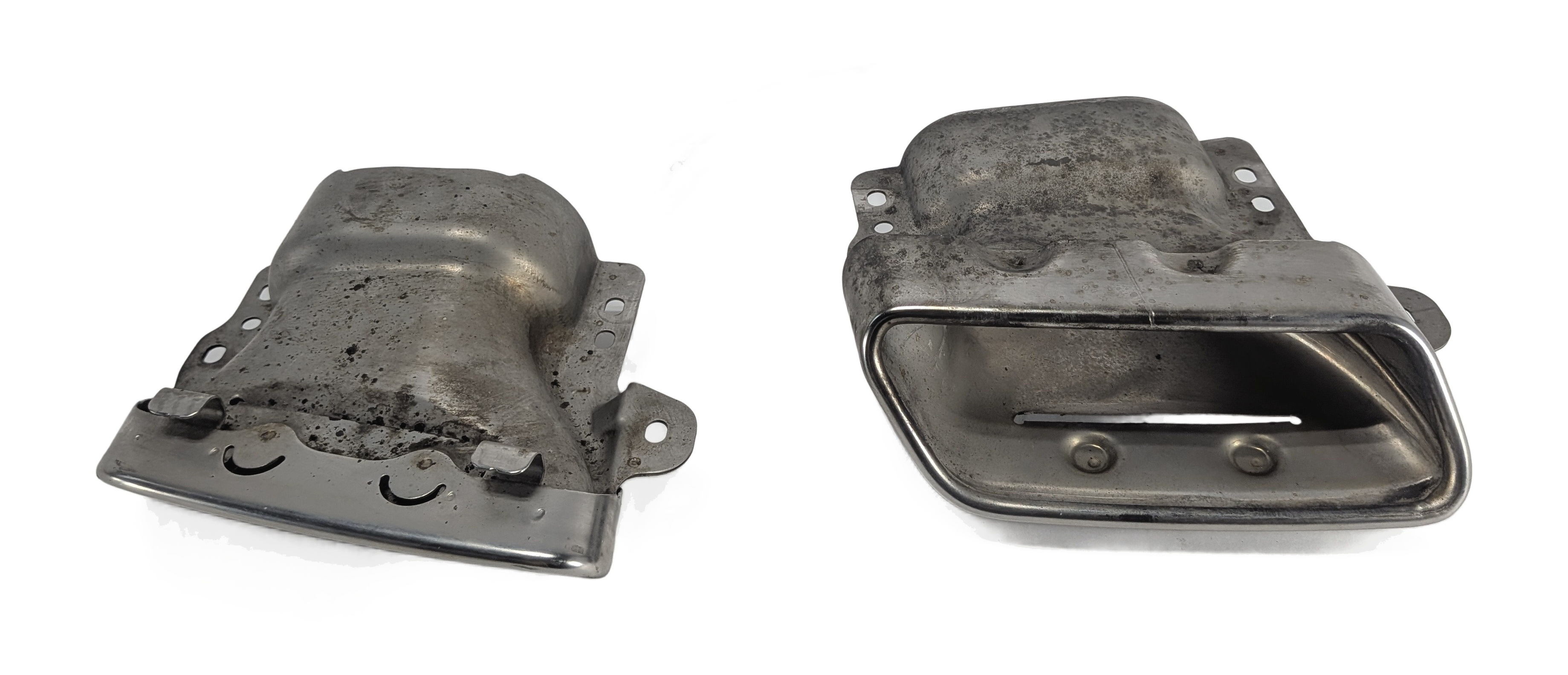 07-12 MERCEDES GL450 GL550 (X164) REAR LEFT & RIGHT MUFFLER EXHAUST TIP SET 2 — exact item pictured