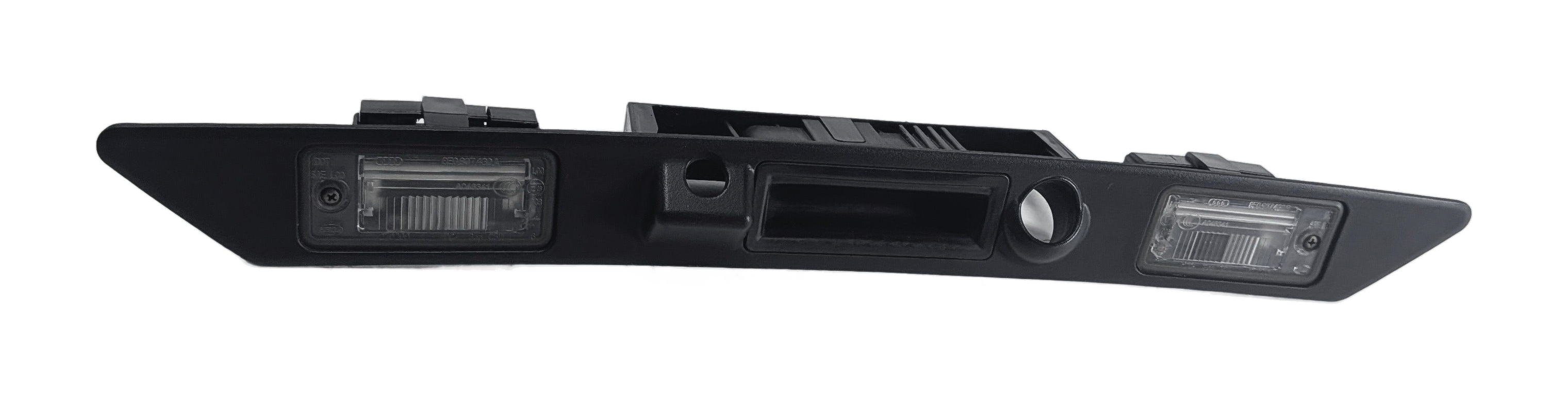 2011 AUDI A8 (D4 4H) REAR TRUNK LID GRIP HANDLE w/LICENSE PLATE LIGHTS (Black) — exact item pictured