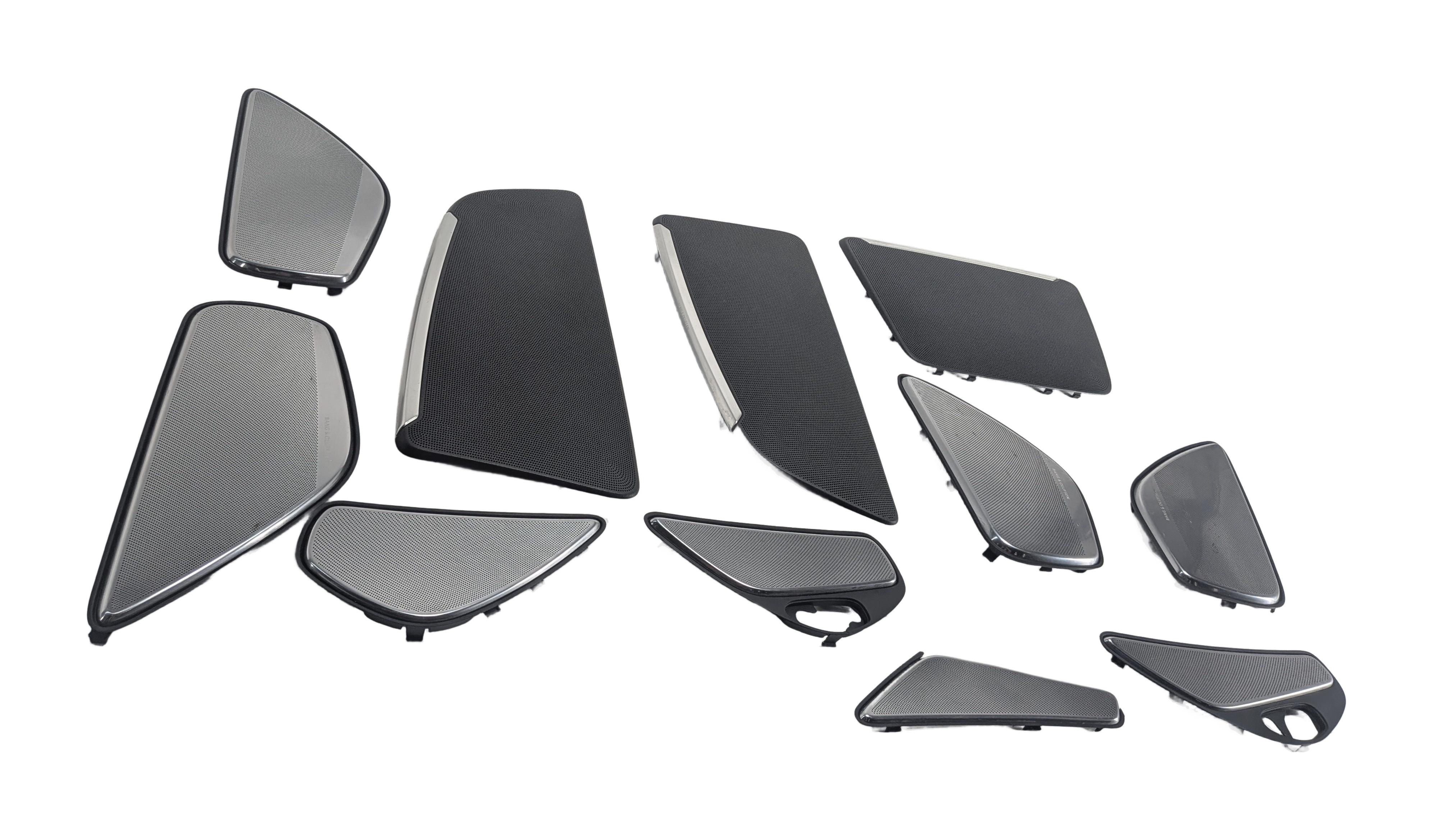 2011 AUDI A8 (D4 4H) BANG & OLUFSEN B&O SPEAKER GRILLE COVER SET/11 BLACK — exact item pictured