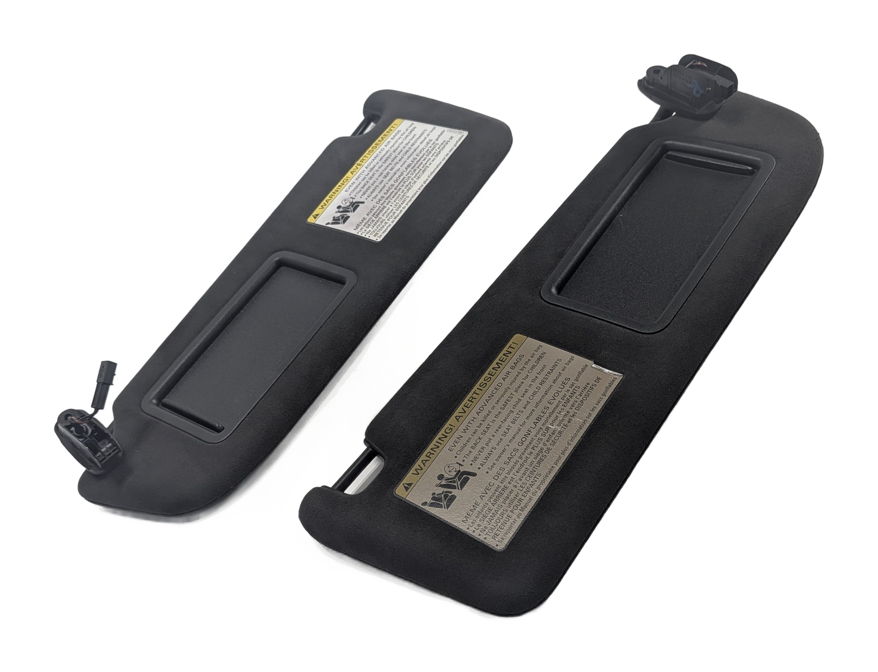 10-18 AUDI A8 S8 (D4 4H) FRONT LEFT & RIGHT SUNVISOR SUN VISOR SHADE SET (Black) — exact item pictured
