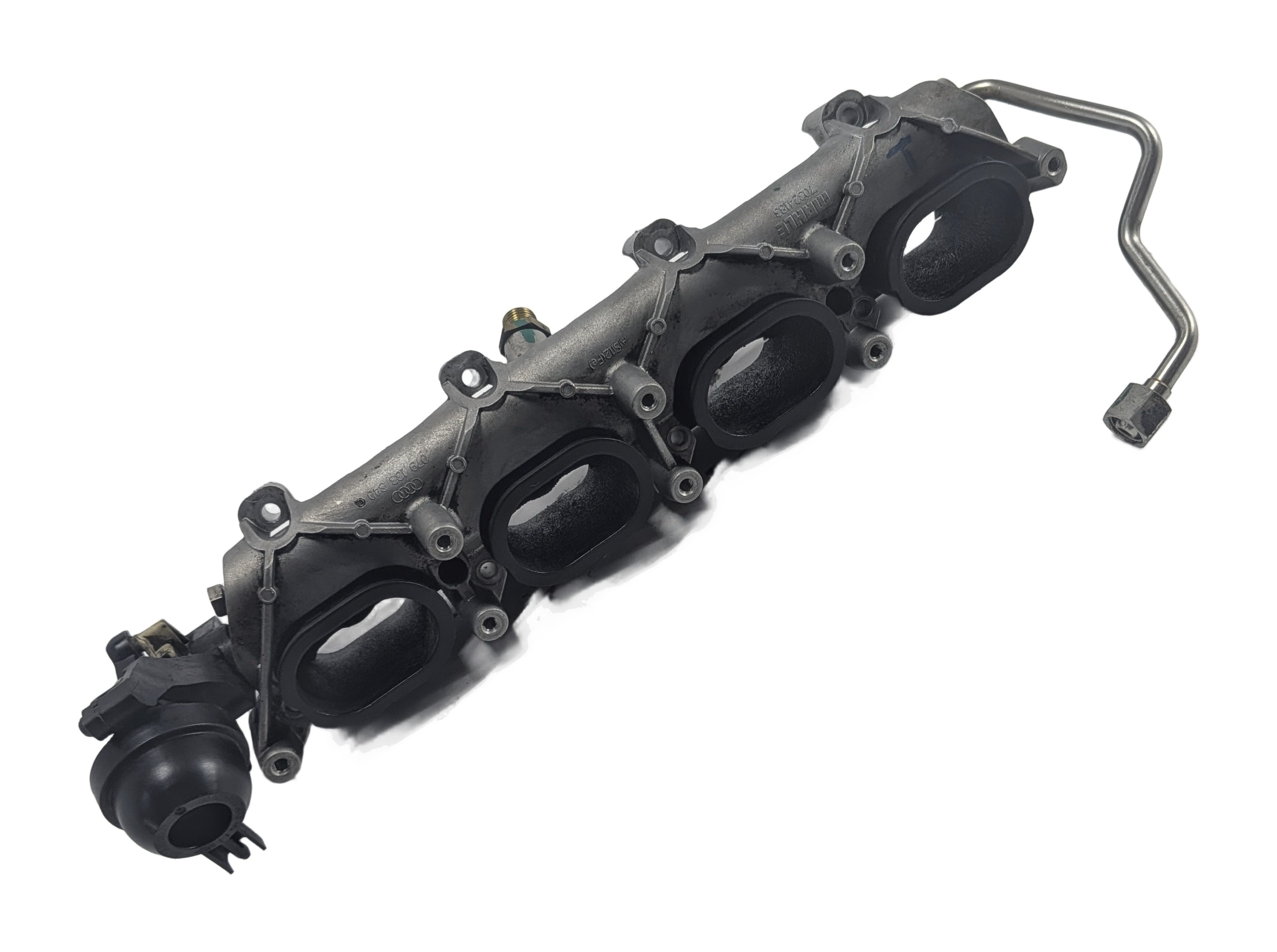 2011-2013 AUDI A8 (D4 4H) 4.2L V8 LEFT ENGINE INTAKE MANIFOLD DIFFUSER RAIL — exact item pictured