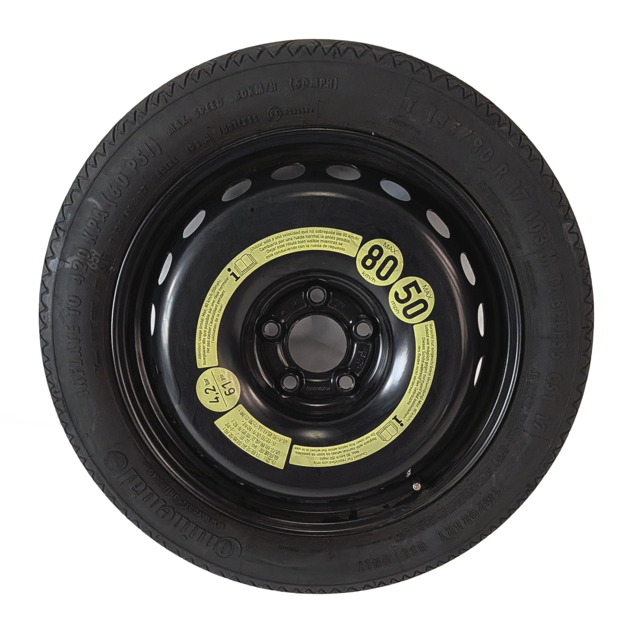 03-17 MERCEDES E GLA CLS CLASS (C218 W211 W212 X156) 17x4 SPARE TIRE WHEEL RIM — exact item pictured