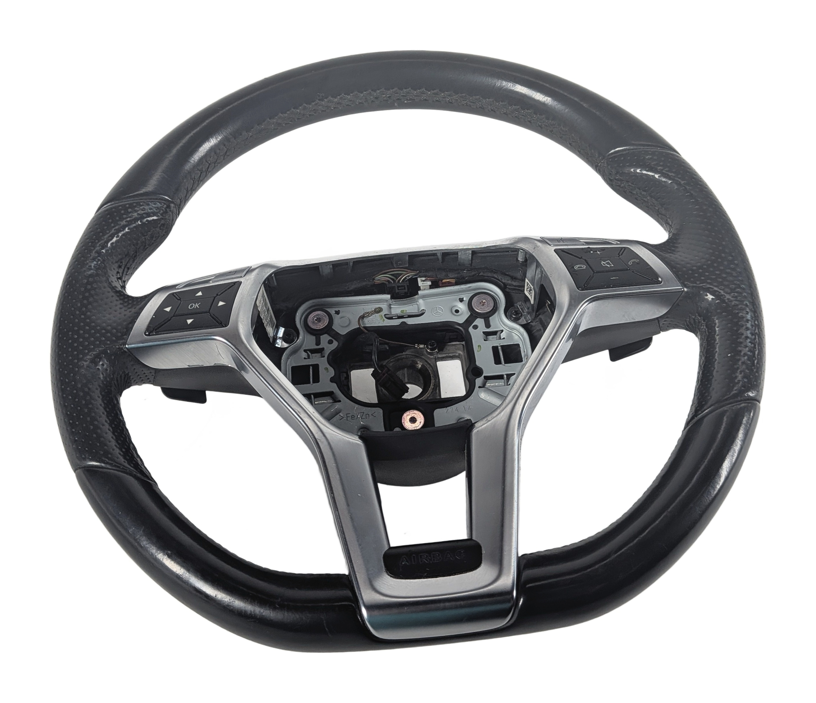 13-15 MERCEDES E350 E400 E550 (C207) AMG SPORT STEERING WHEEL w/PADDLES (Black) — exact item pictured