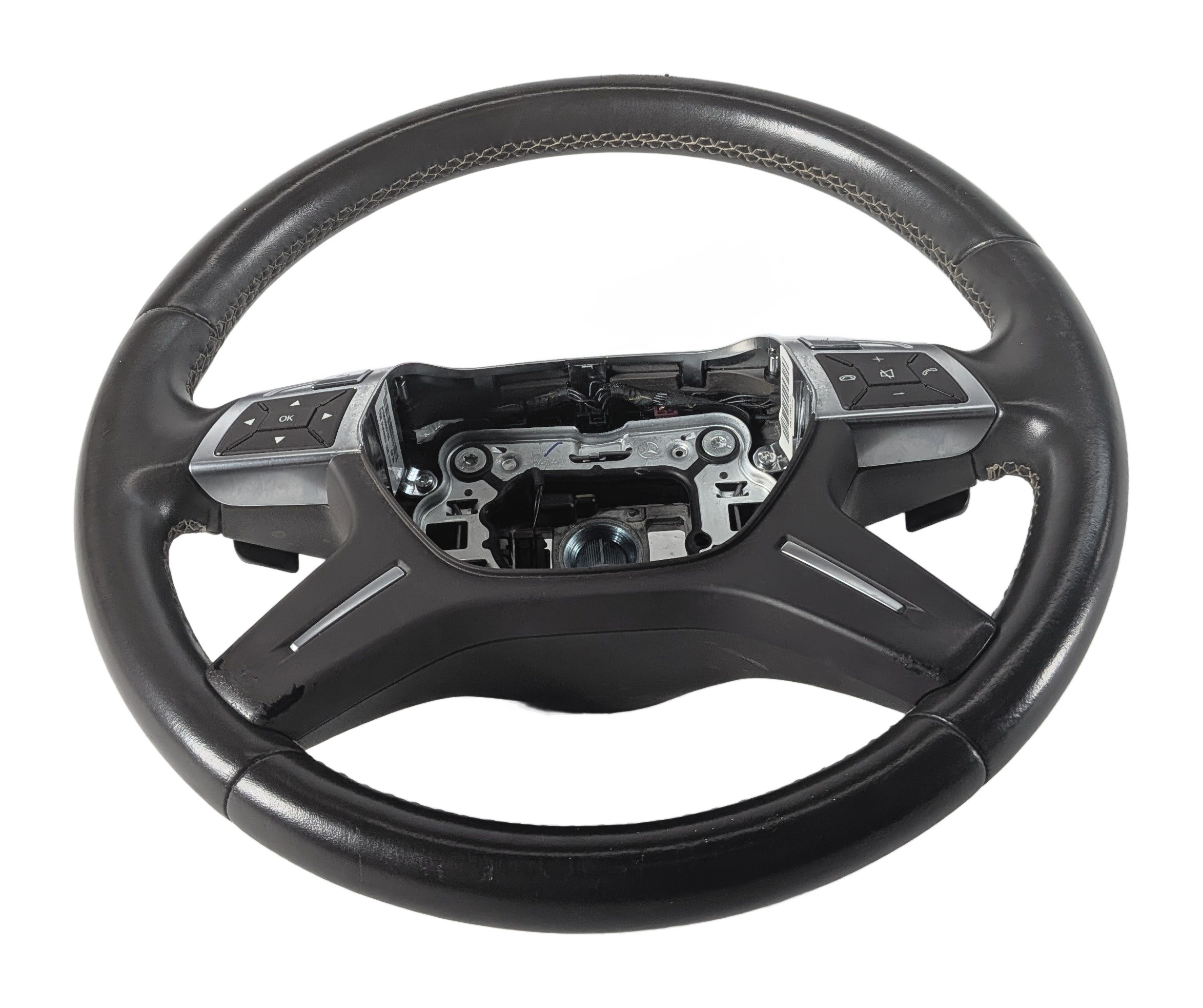 2012-2015 MERCEDES ML250 ML350 ML400 ML550 (W166) STEERING WHEEL LEATHER (Black) — exact item pictured