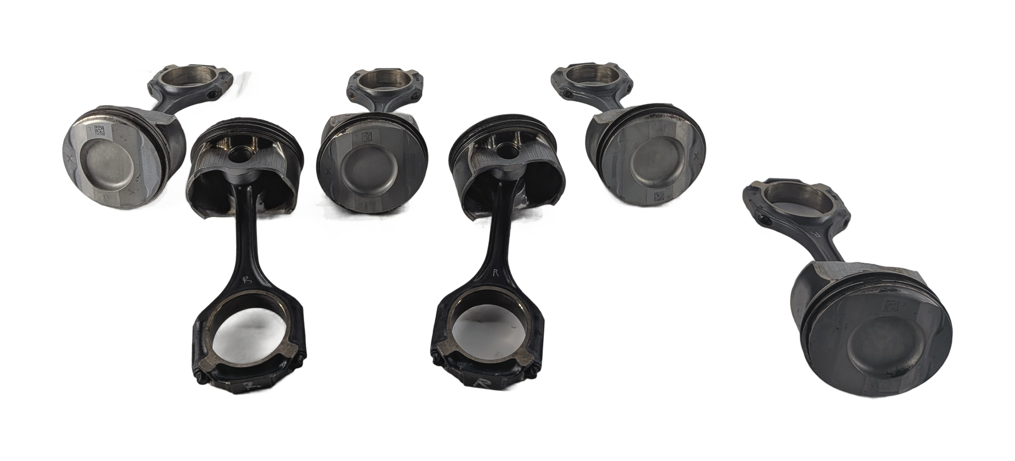 12-18 MERCEDES C E GLE GLK ML SLK (W212 W204 X204 W166 R172) 3.5L PISTON SET-6 — exact item pictured