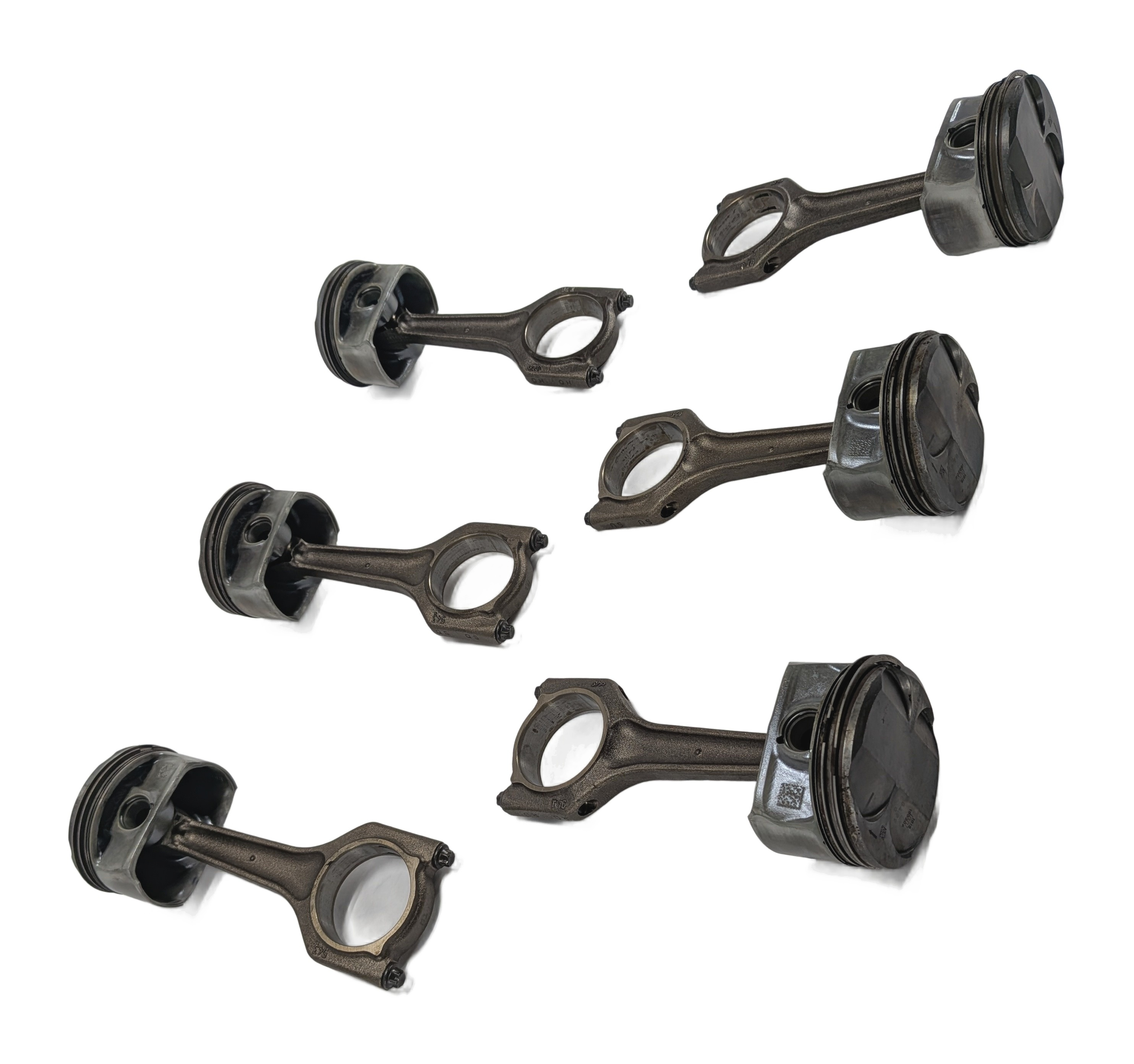 2006 BMW 325i 330i 525i 530i Z4 (E60 E85 E90) 3.0L N52 PISTON SET/6 w/RODS PINS — exact item pictured