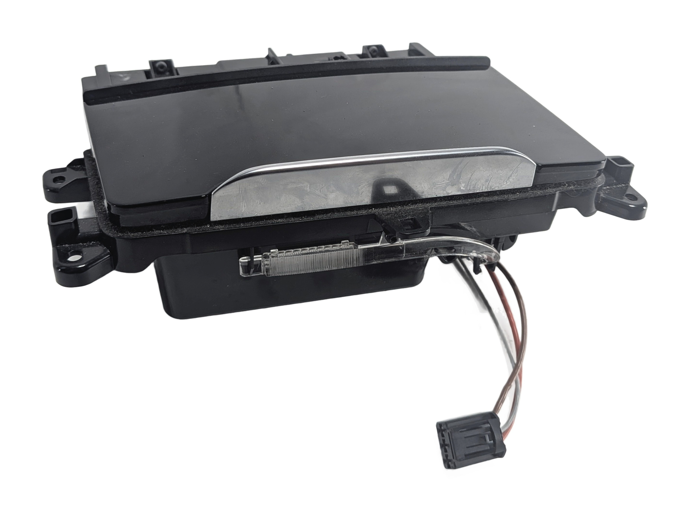 2017 AUDI Q7 (4M) FRONT CENTER CONSOLE ASHTRAY CUBBY w/ 12V POWER OUTLET SOCKET — exact item pictured
