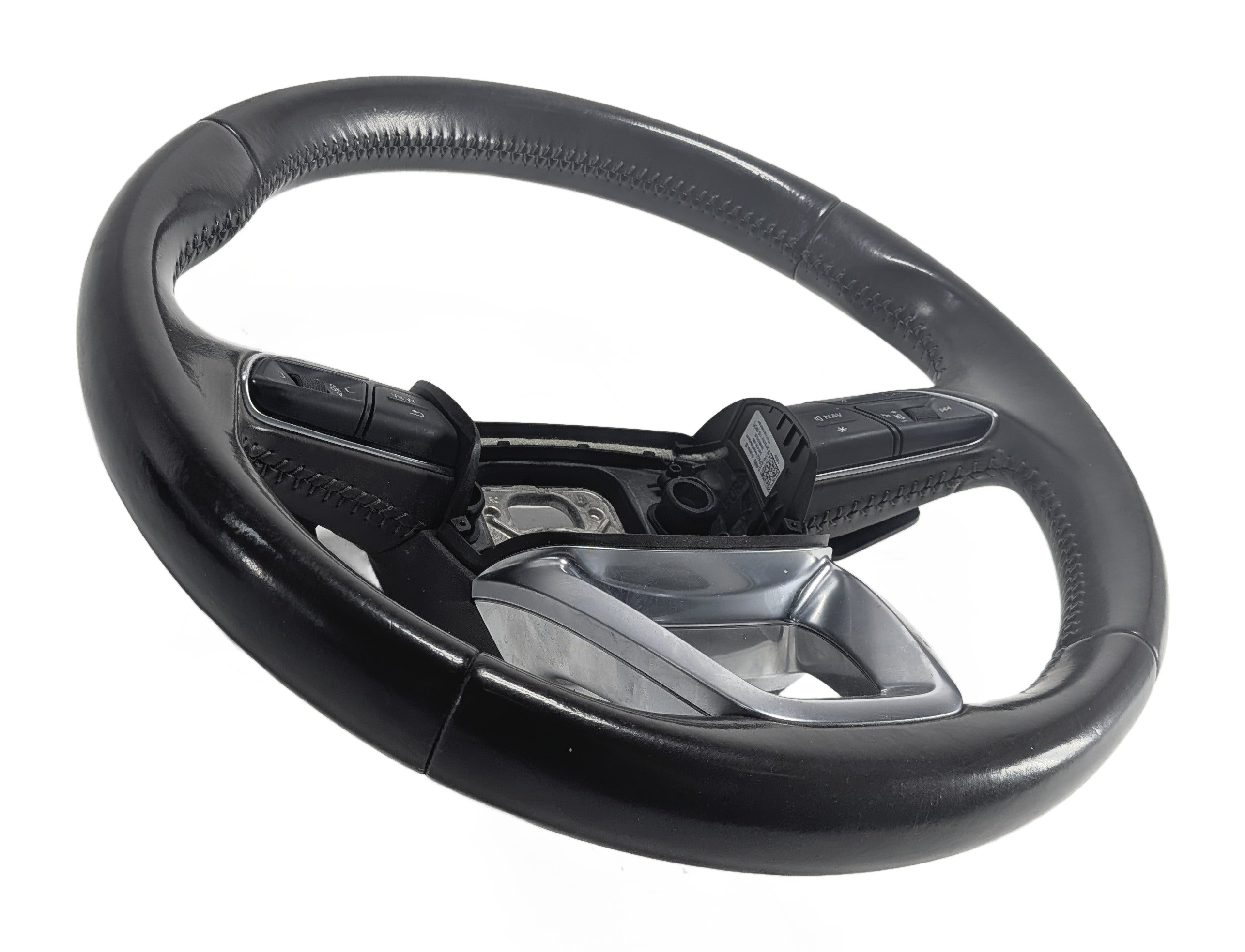2017-2019 AUDI Q7 4M LEATHER MULTIFUNCTION STEERING WHEEL w/PADDLES (Brown) — exact item pictured
