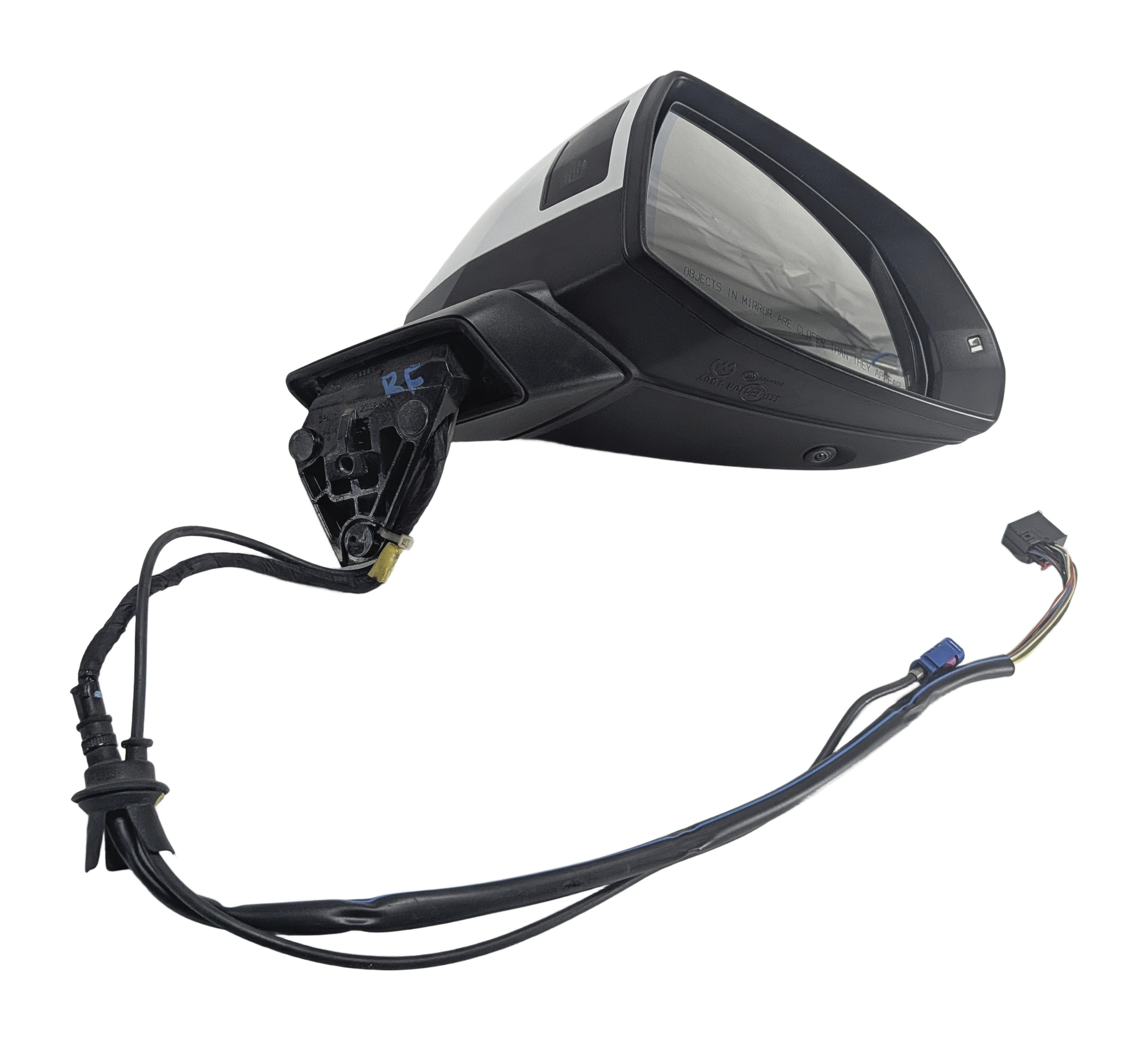 17-19 AUDI Q7 4M RIGHT PASSENGER P-FOLD BLIND SPOT CAMERA DOOR MIRROR (White) — exact item pictured
