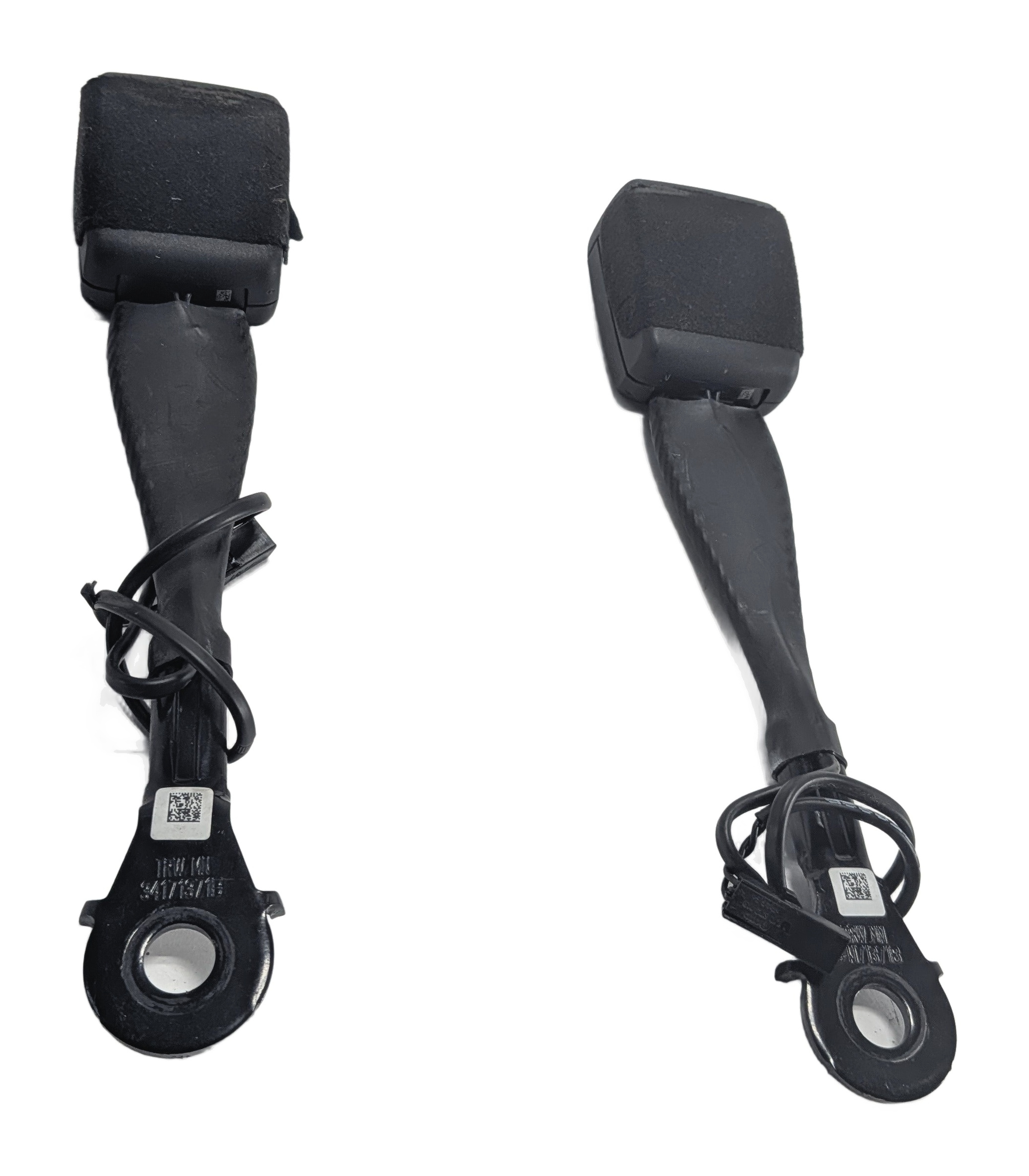 17-19 AUDI A4 Q7 (B9 8W 4M) FRONT LEFT & RIGHT SEATBELT BUCKLE RECEIVER SET/2 — exact item pictured