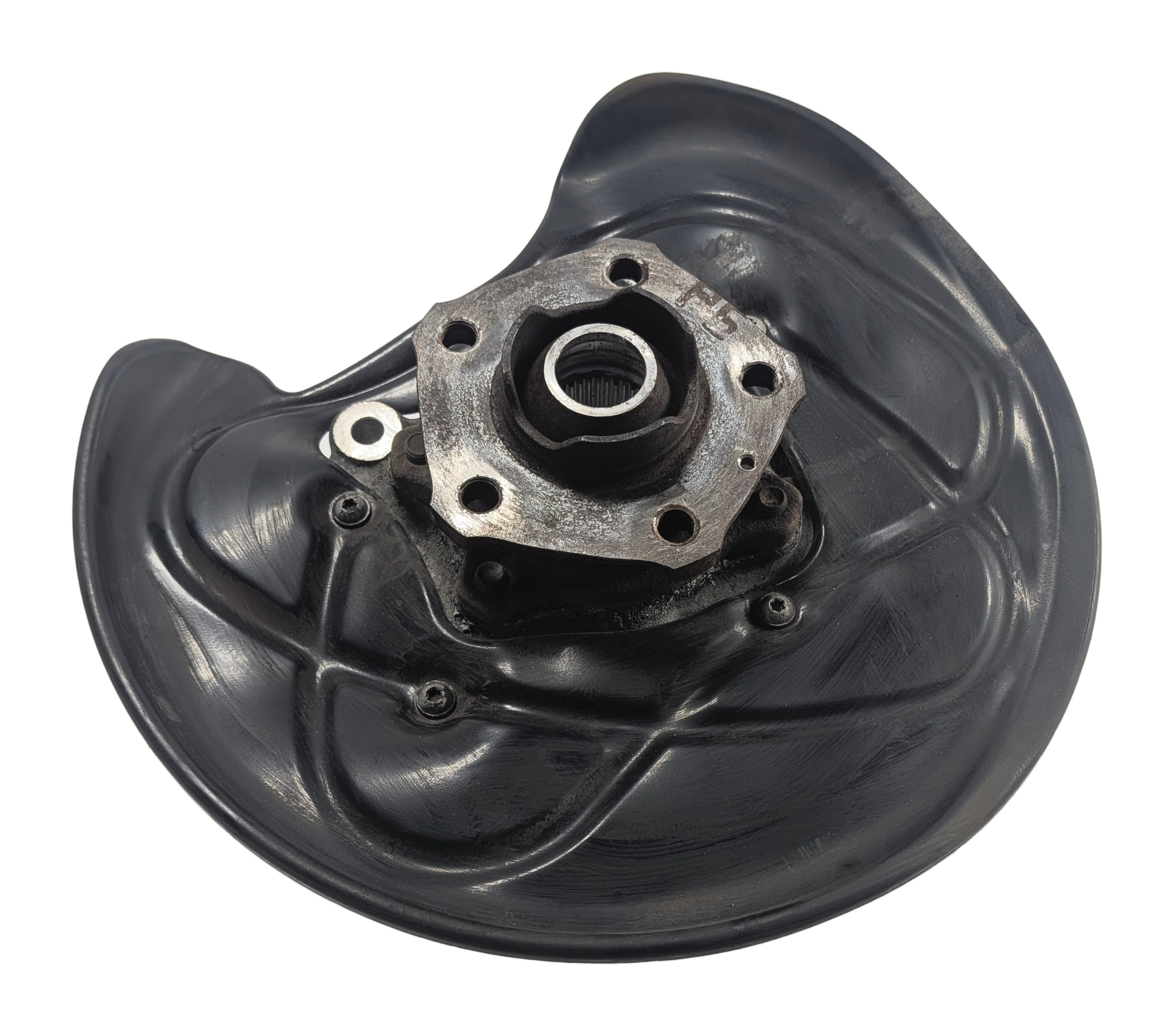 2017-2022 AUDI Q7 (4M) REAR RIGHT PASSENGER SPINDLE KNUCKLE WHEEL HUB w/ SHIELD — exact item pictured