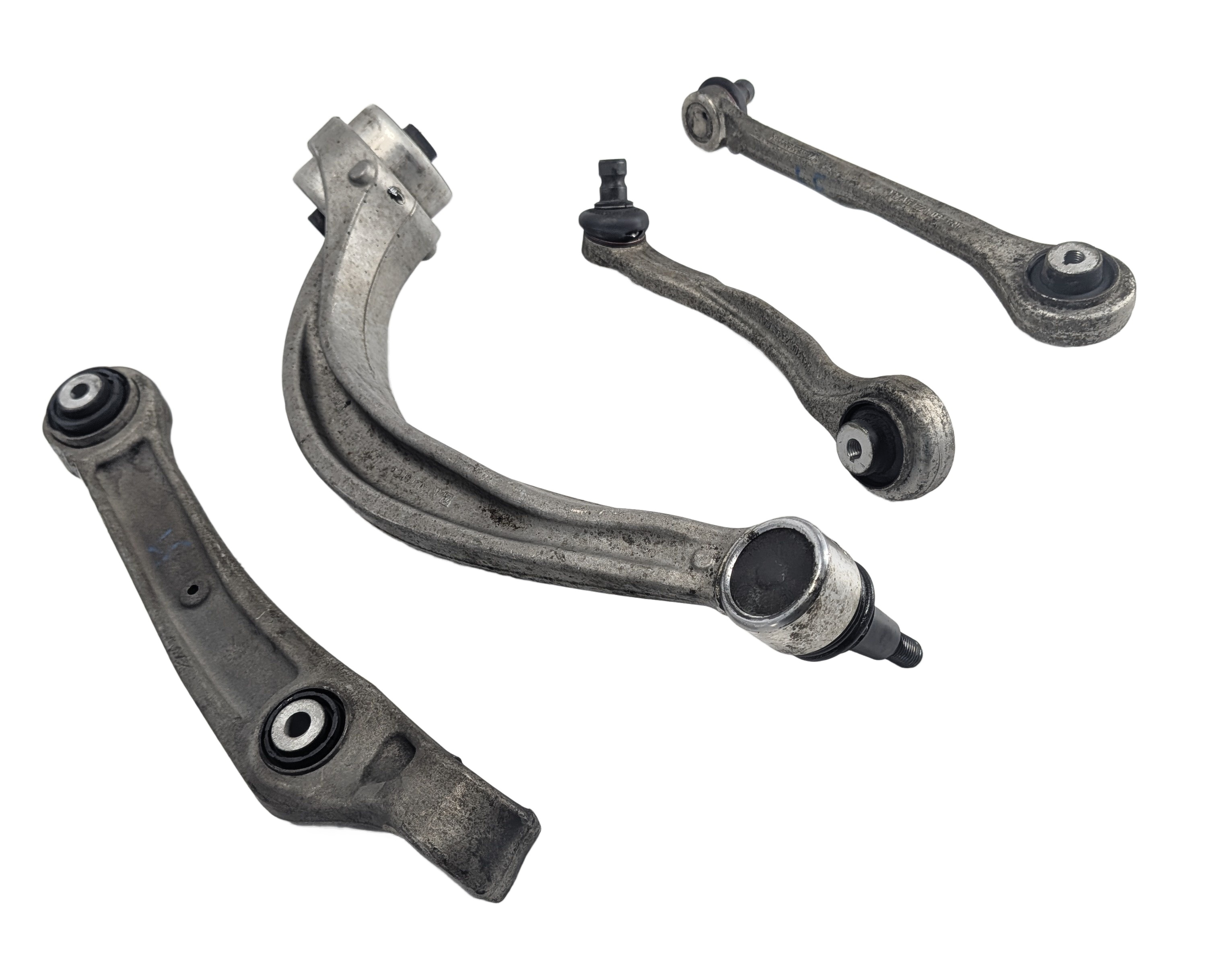 2017-2022 AUDI Q7 (4M) FRONT LEFT DRIVER UPPER & LOWER CONTROL ARM SET-4 — exact item pictured