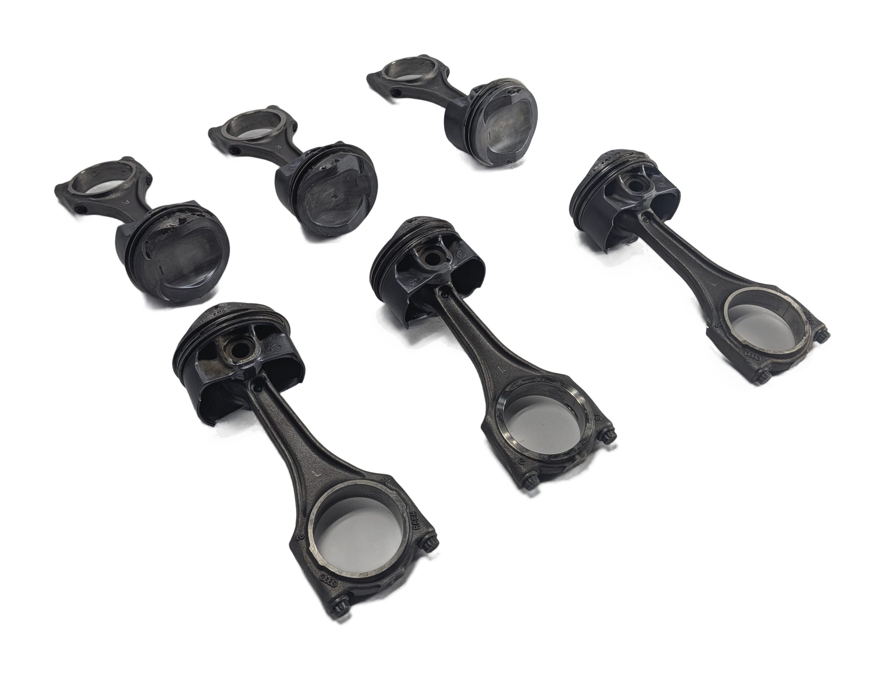 15-19 AUDI A6 A7 A8 Q7 (C7 D4 4H 4M) 3.0L SUPER PISTON & CONNECTING ROD SET 6 — exact item pictured
