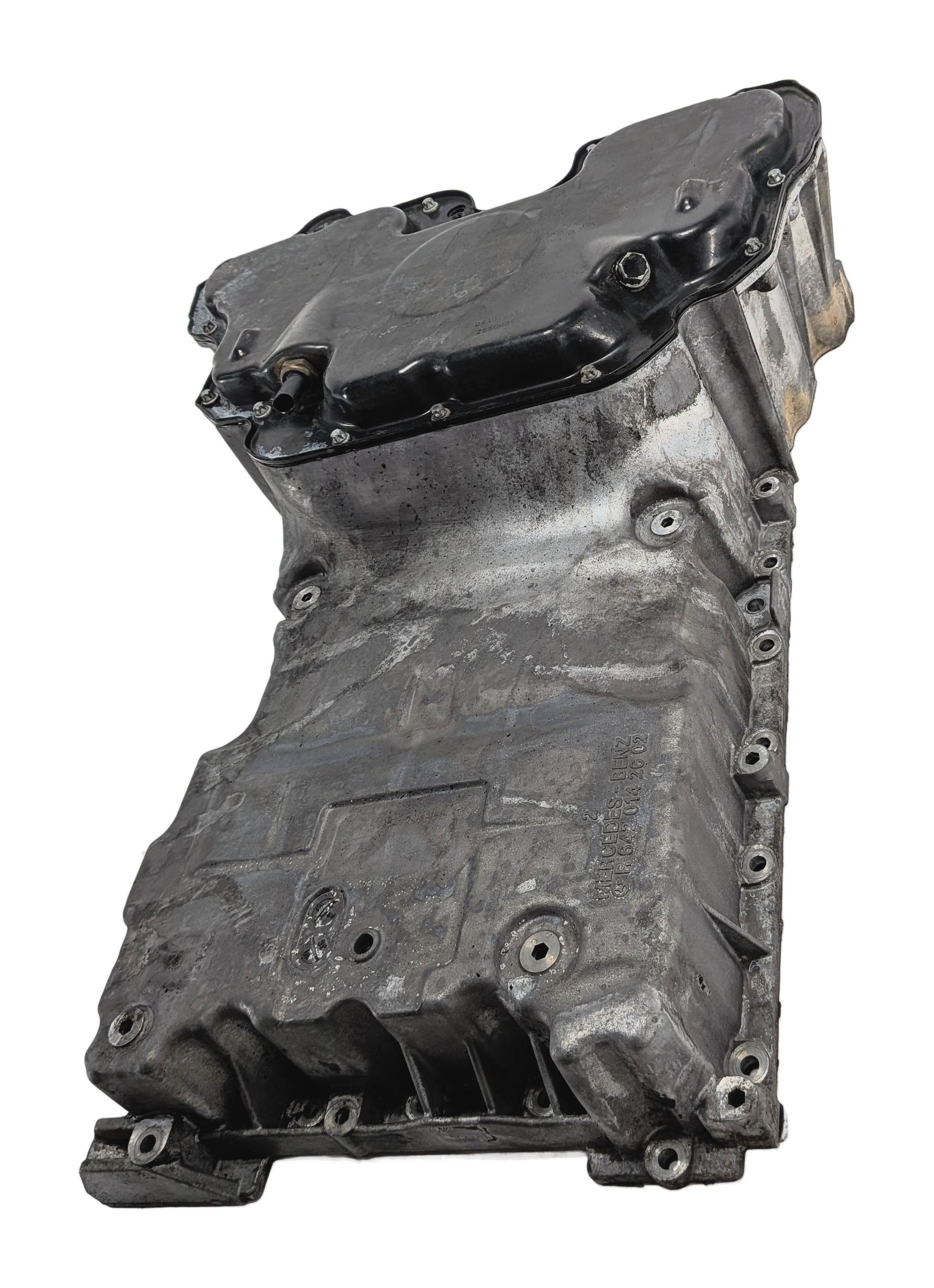 11-13 MERCEDES E350 (W212) 3.0L OM642 DIESEL UPPER & LOWER ENGINE OIL PAN SET/2 — exact item pictured