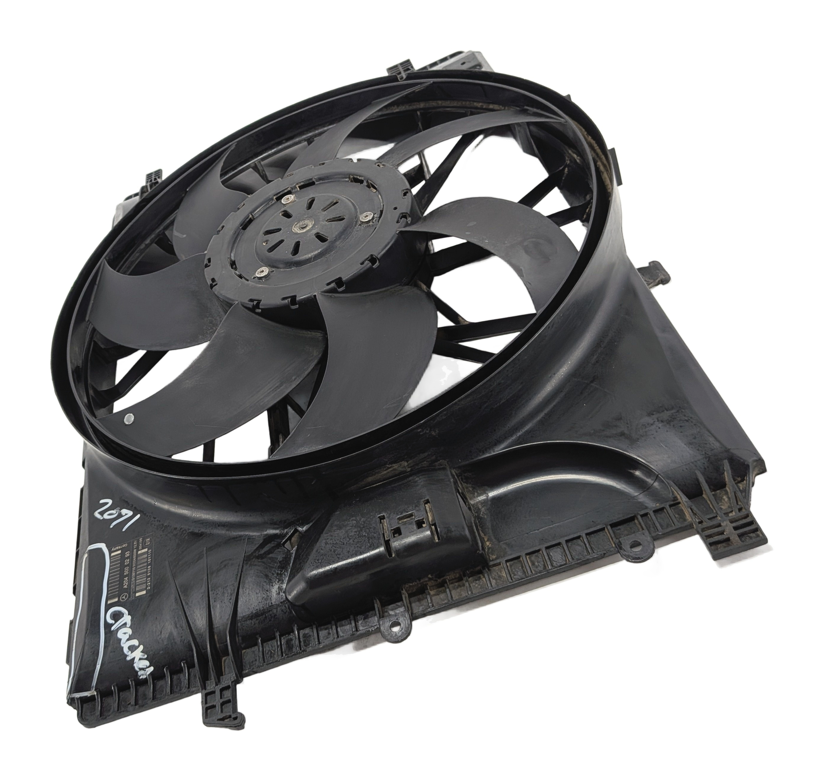 08-17 MERCEDES B C E CLA CLS GLK SLK (W207 W204 X204 W212) RADIATOR COOLING FAN — exact item pictured