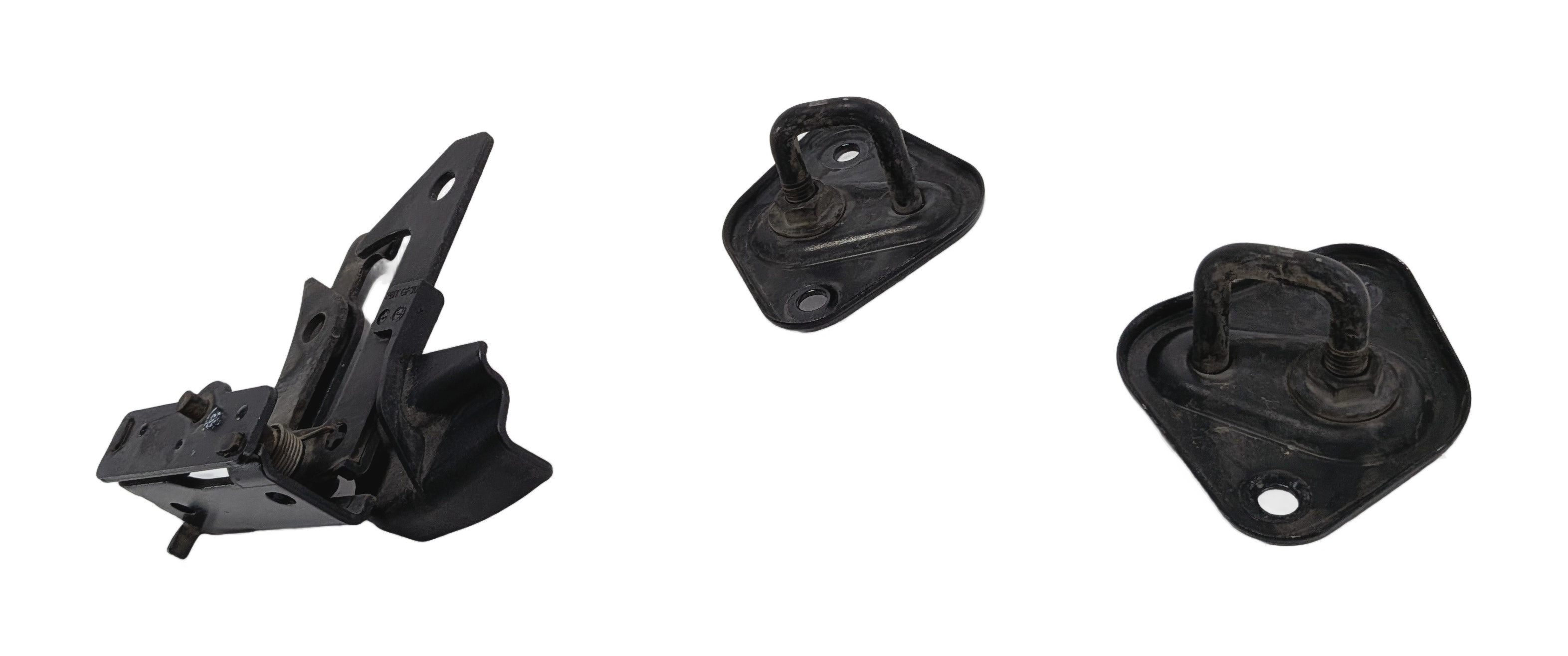 2011 MERCEDES E350 (W212) FRONT HOOD LID LOCK LATCH SAFETY CATCH w/HOOKS SET/3 — exact item pictured