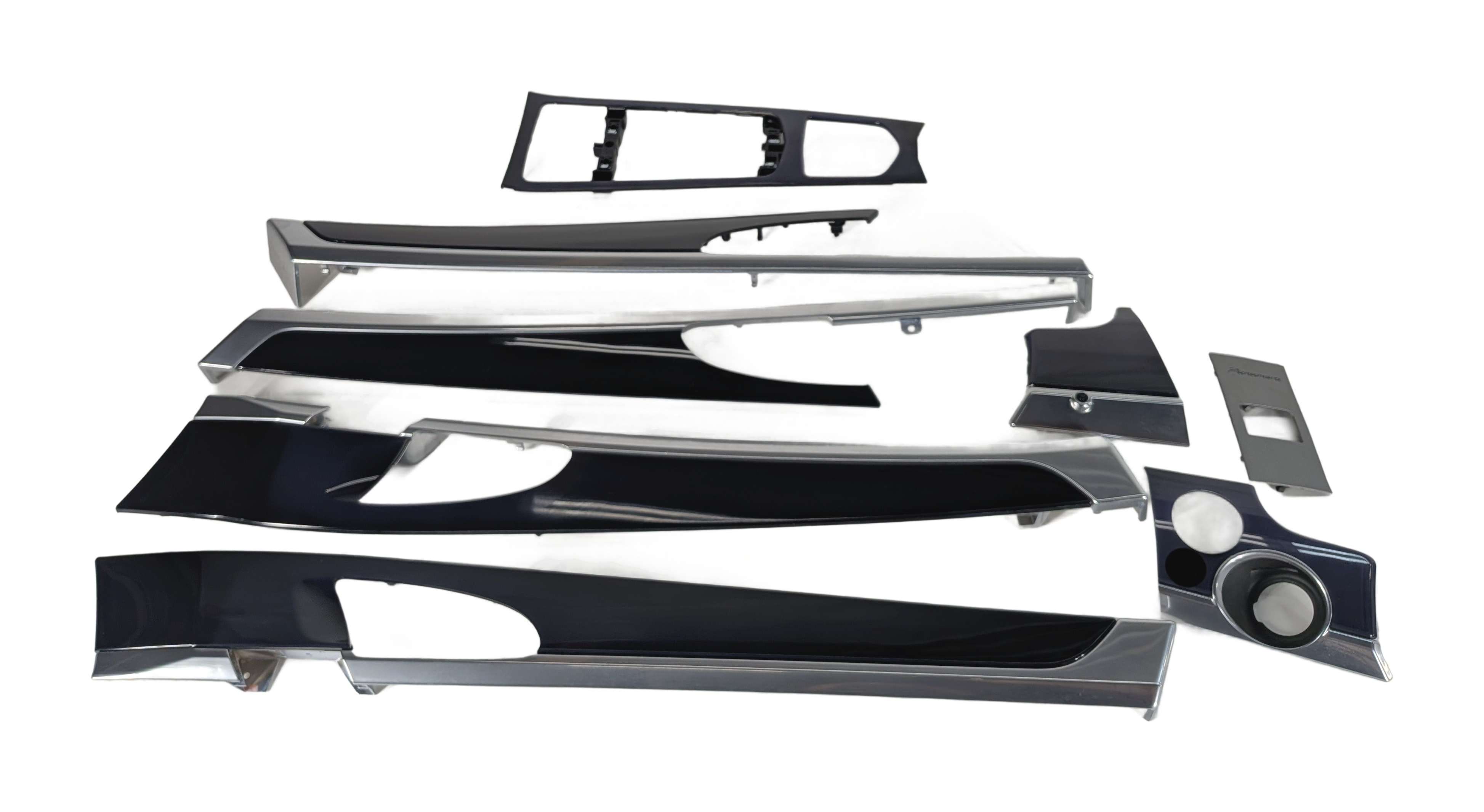 16 PORSCHE PANAMERA 970 DOOR CONSOLE SHIFTER TRIM SET/8 (Dark Blue High Gloss) — exact item pictured