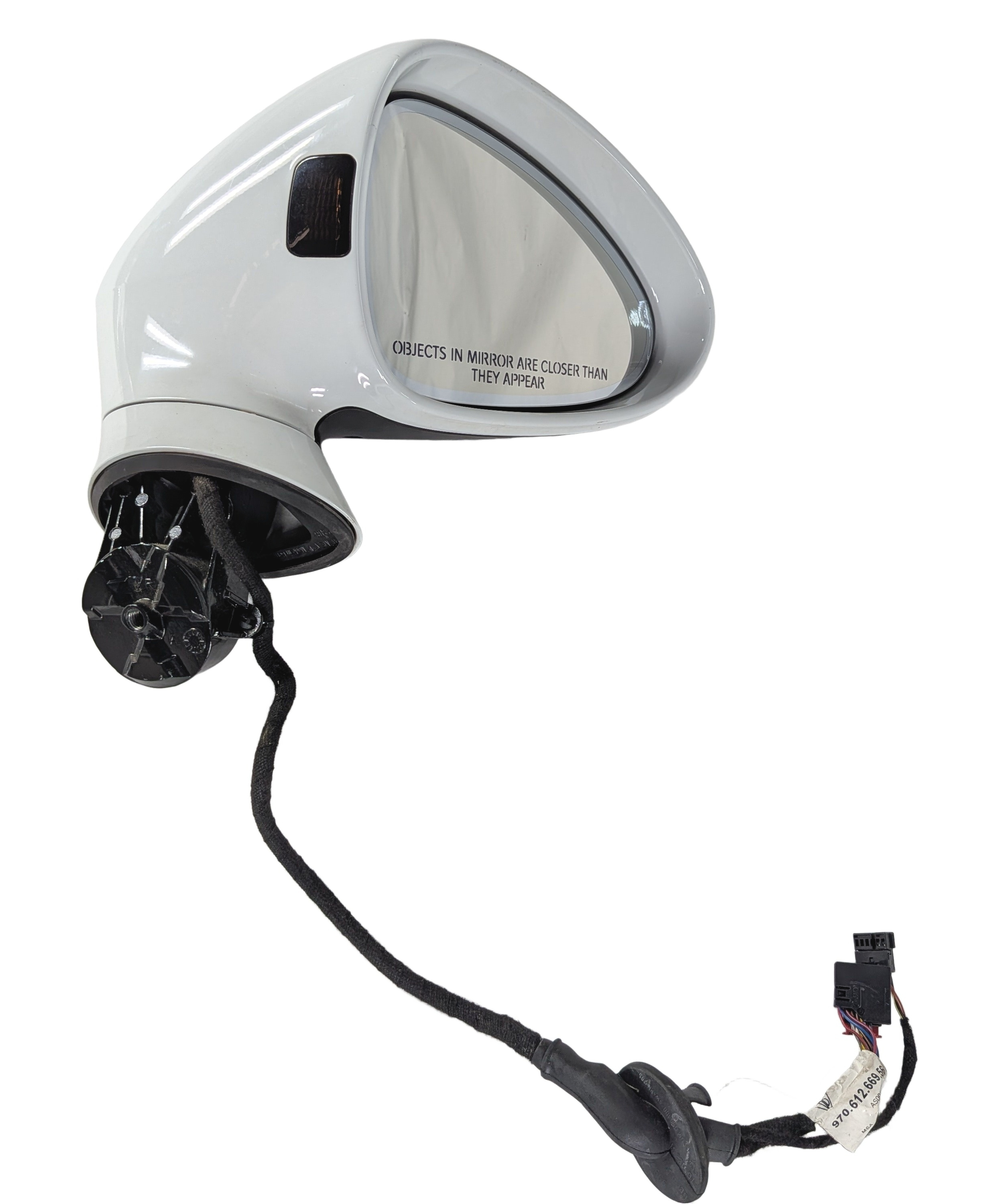 14-16 PORSCHE PANAMERA 970 RIGHT MIRROR w/MEMORY BLIND SPOT TURN SIGNAL (White) — exact item pictured