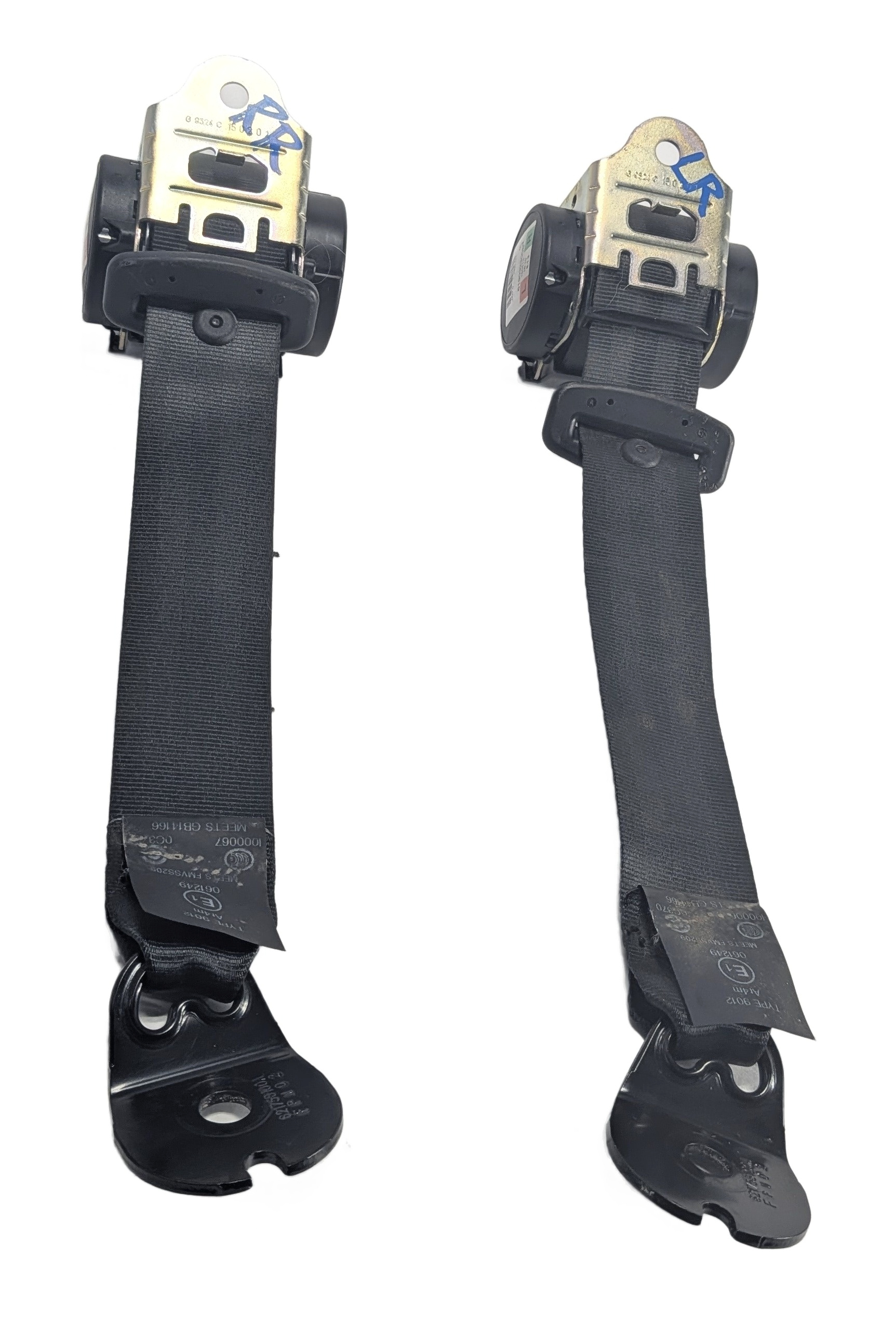 15 RANGE ROVER EVOQUE L538 REAR LEFT/RIGHT SEAT SEATBELT RETRACTOR SET/2 (Black) — exact item pictured