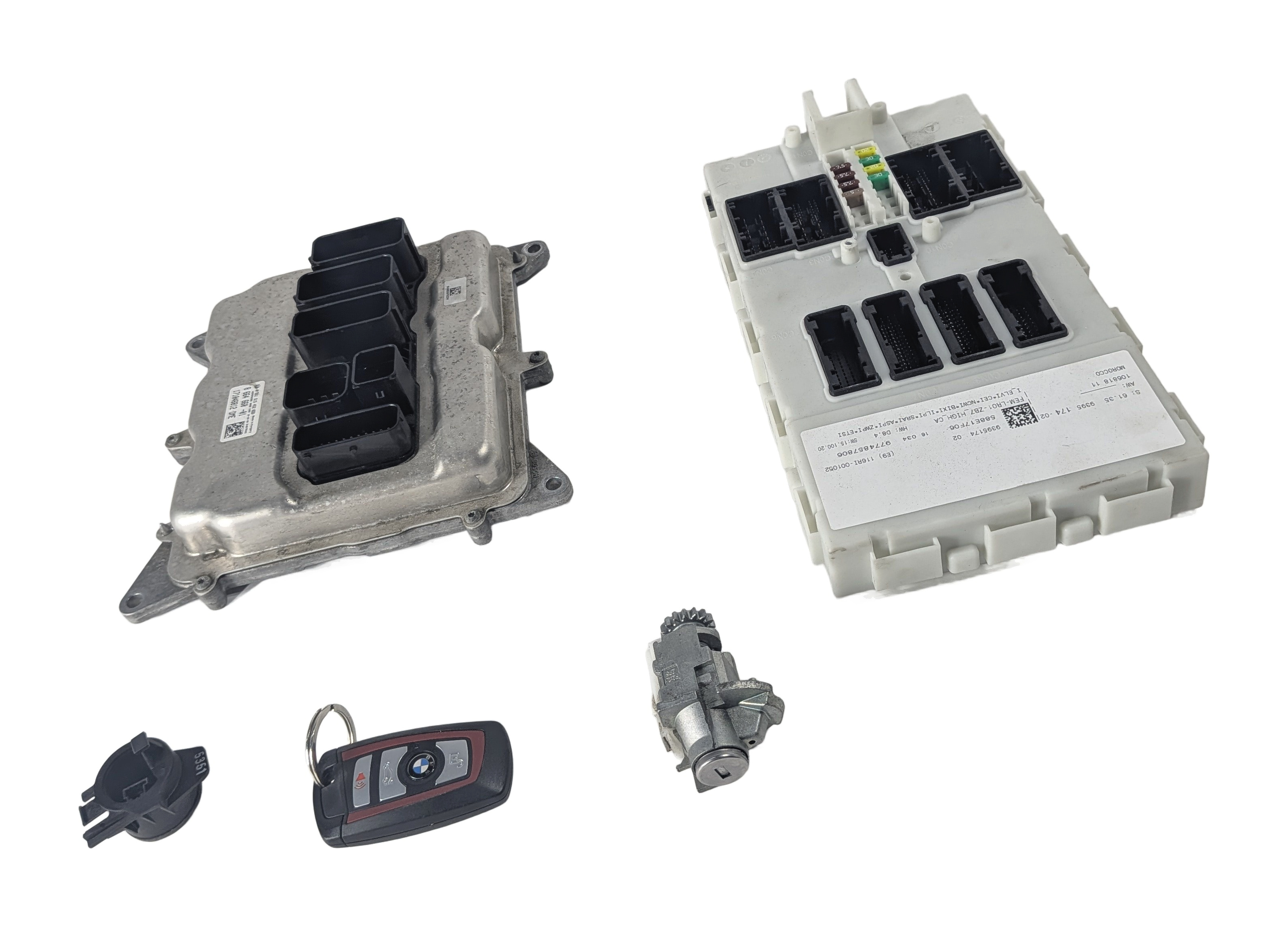13-18 BMW 328i 428i 528i X3 X4 (F30 F32) 2.0L N26 ENGINE DME BCM MODULE KEY SET — exact item pictured