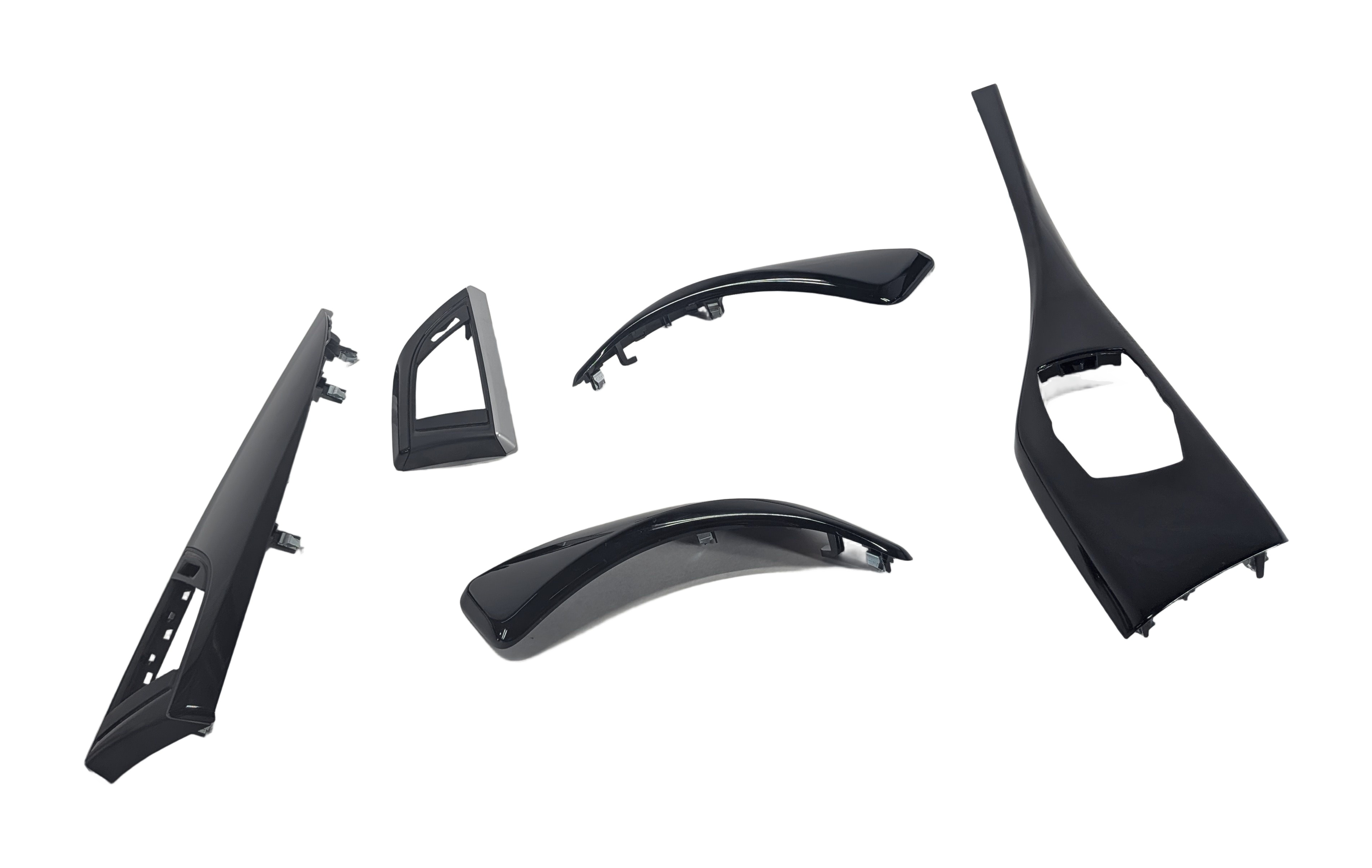16 BMW 228I F22 INTERIOR DOOR DASH CENTER CONSOLE TRIM SET/5 (Black High-Gloss) — exact item pictured