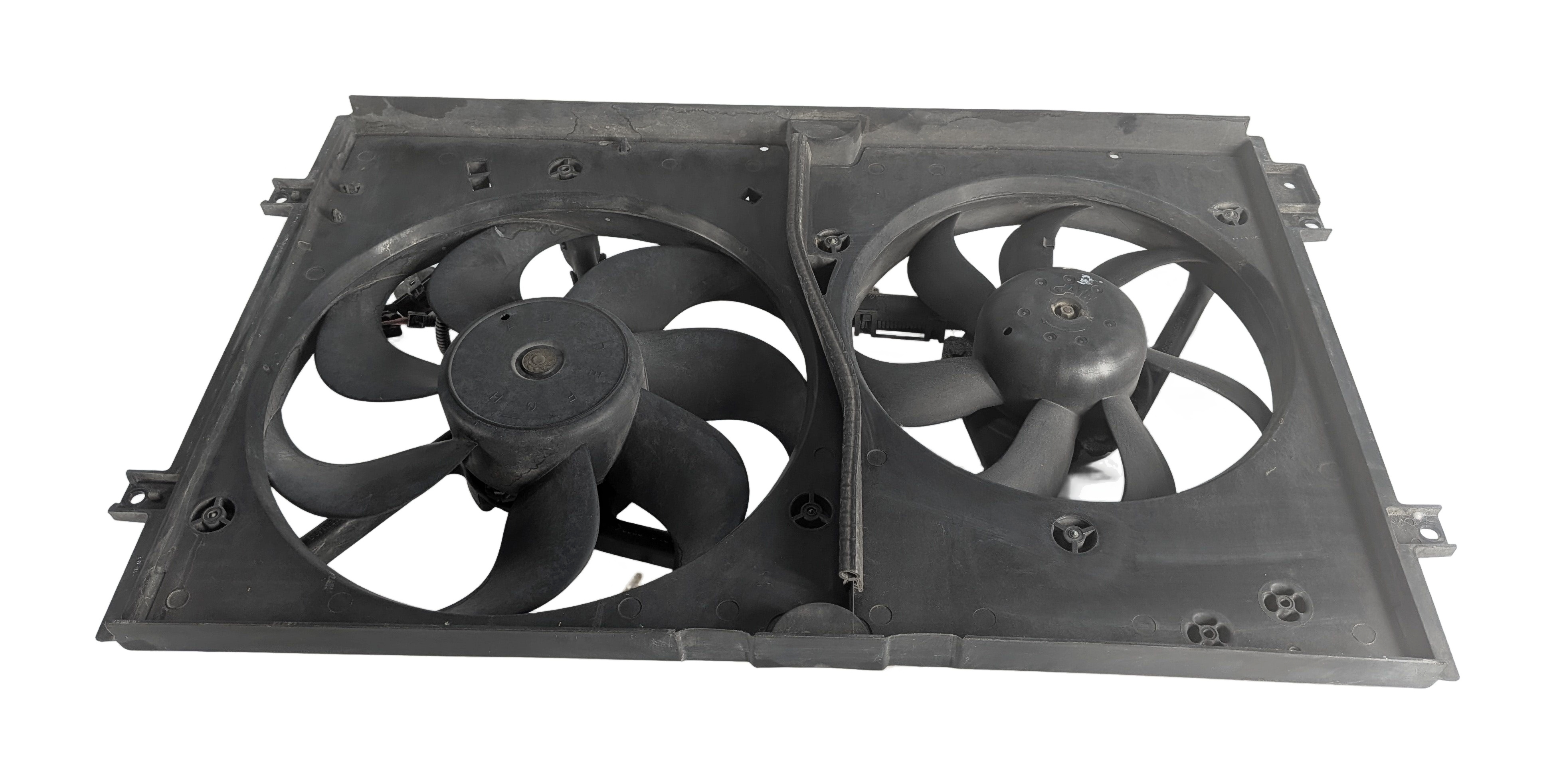 99-11 VW GOLF JETTA / AUDI TT DUAL RADIATOR ENGINE COOLING FAN & SHROUD ASSEMBLY — exact item pictured