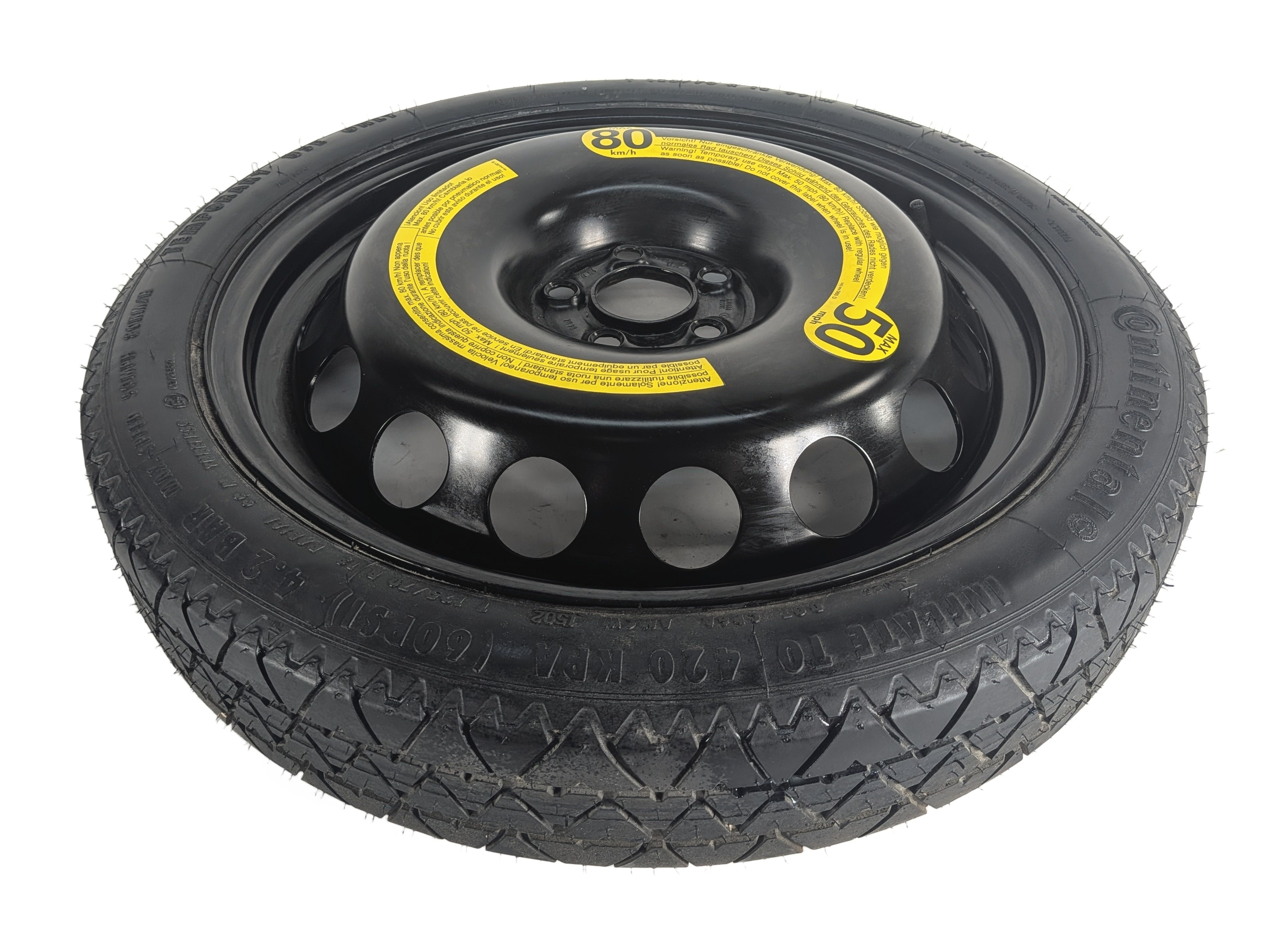 00-10 AUDI TT TTS QUATTRO 18X3.5 COMPACT SPARE STEEL WHEEL RIM ET38 — exact item pictured