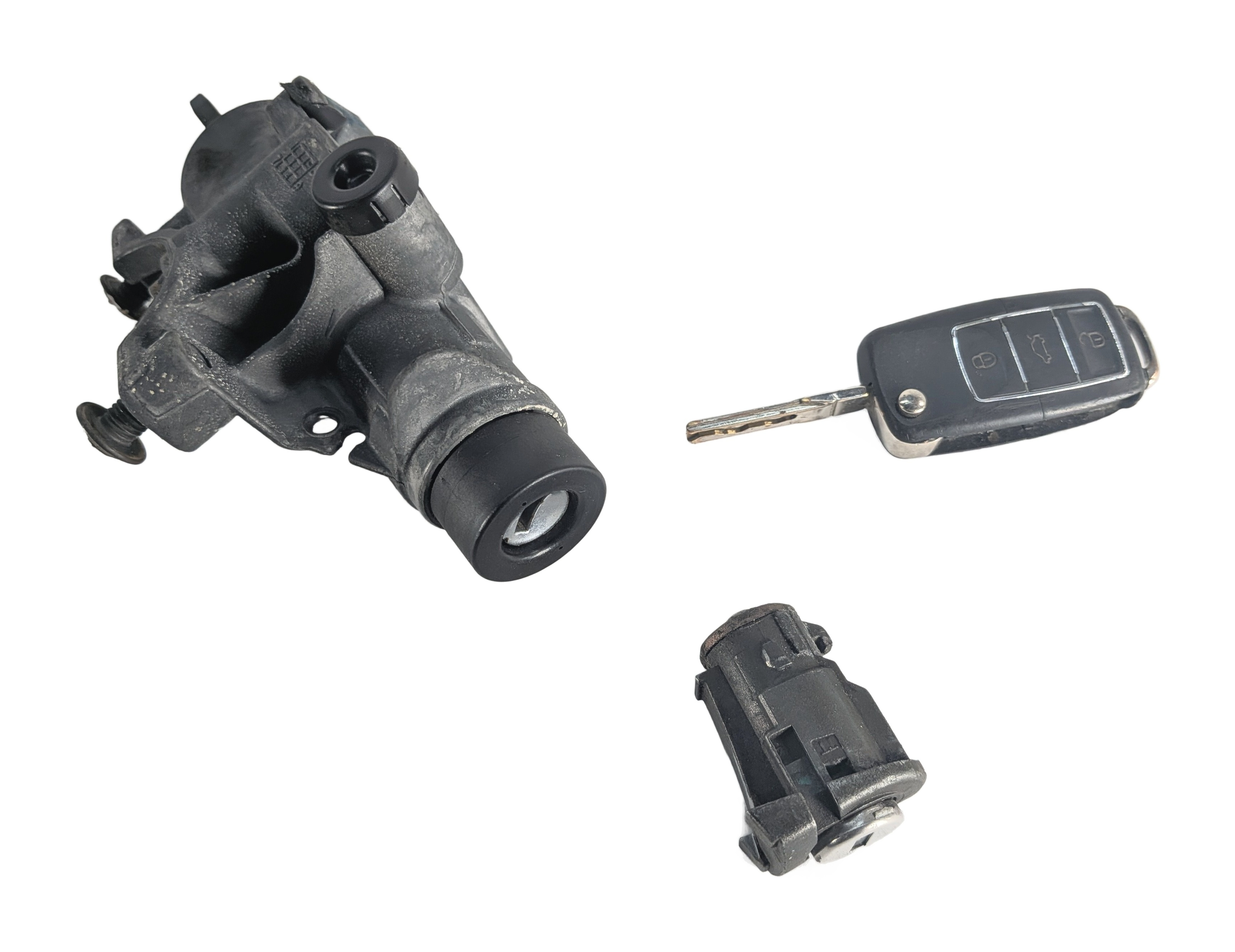 98-11 AUDI TT VW BEETLE GOLF JETTA IGNITION LOCK CYLINDER HOUSING KEY SET/3 — exact item pictured