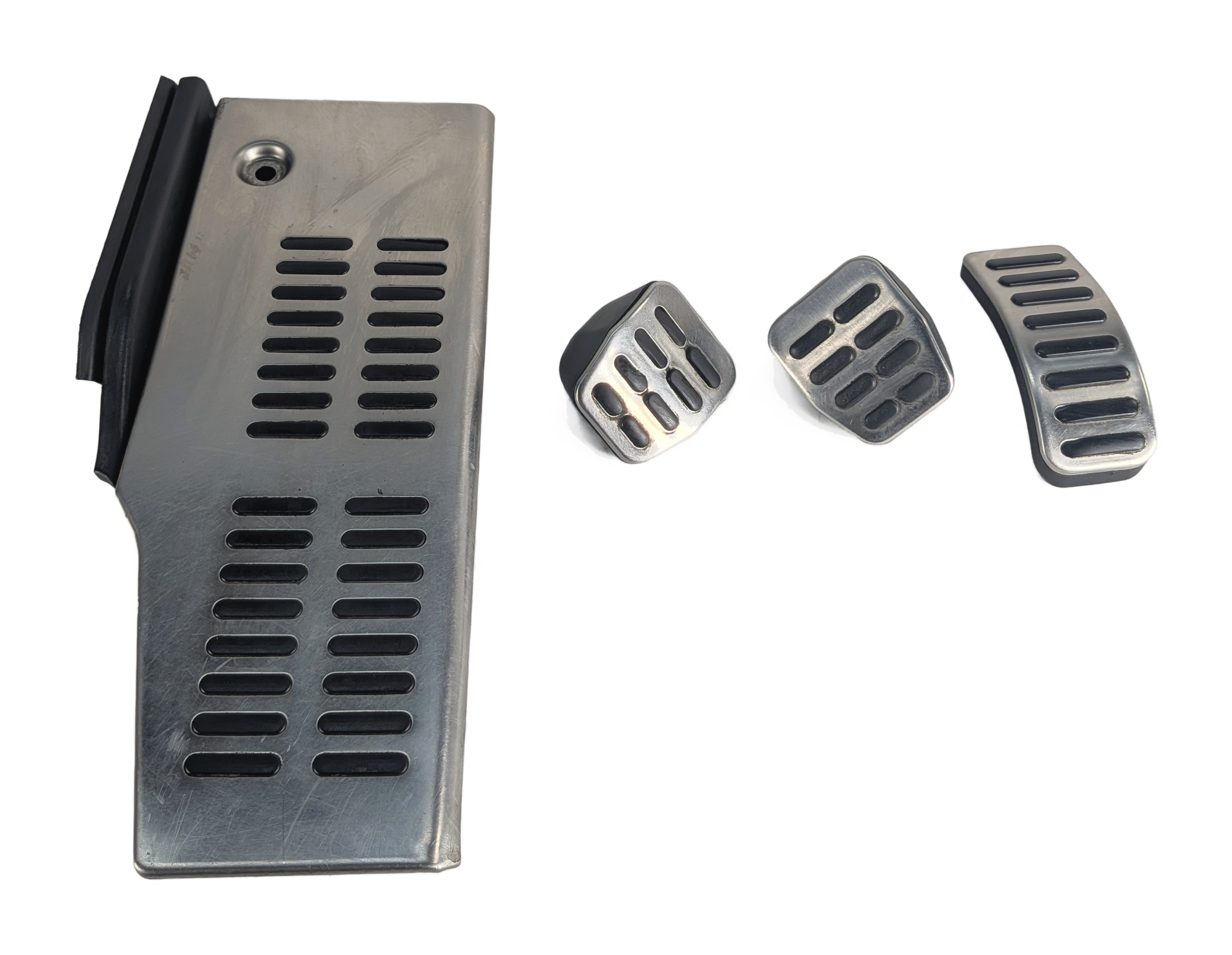 2002 AUDI TT (MK1) ALUMINUM SPORT PEDAL COVER SET/4 w/DEAD PEDAL FOOTREST — exact item pictured