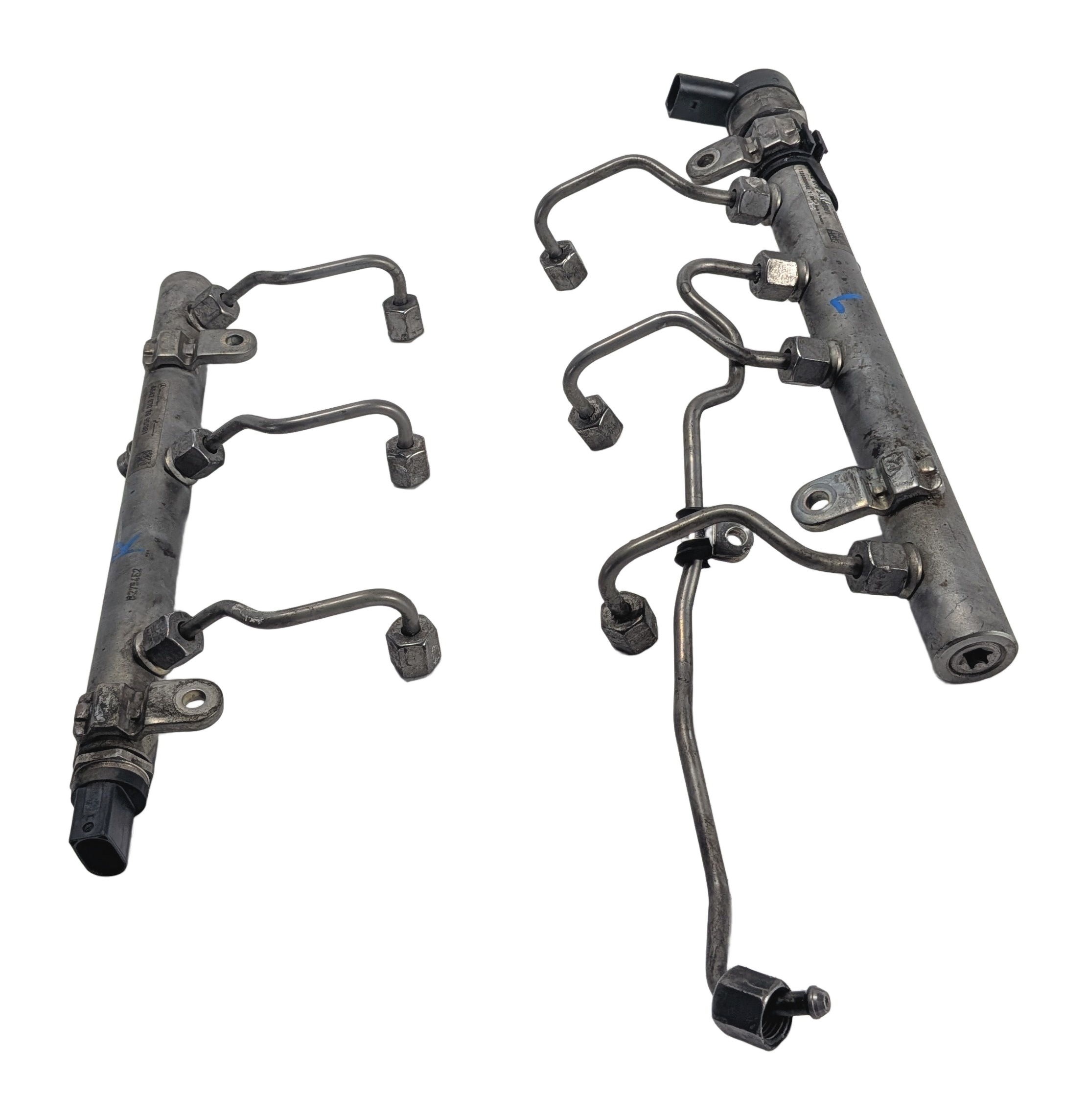2012 MERCEDES ML350 W166 3.0L 642.826 ENGINE LEFT/RIGHT FUEL RAIL SET/2 w/LINES — exact item pictured
