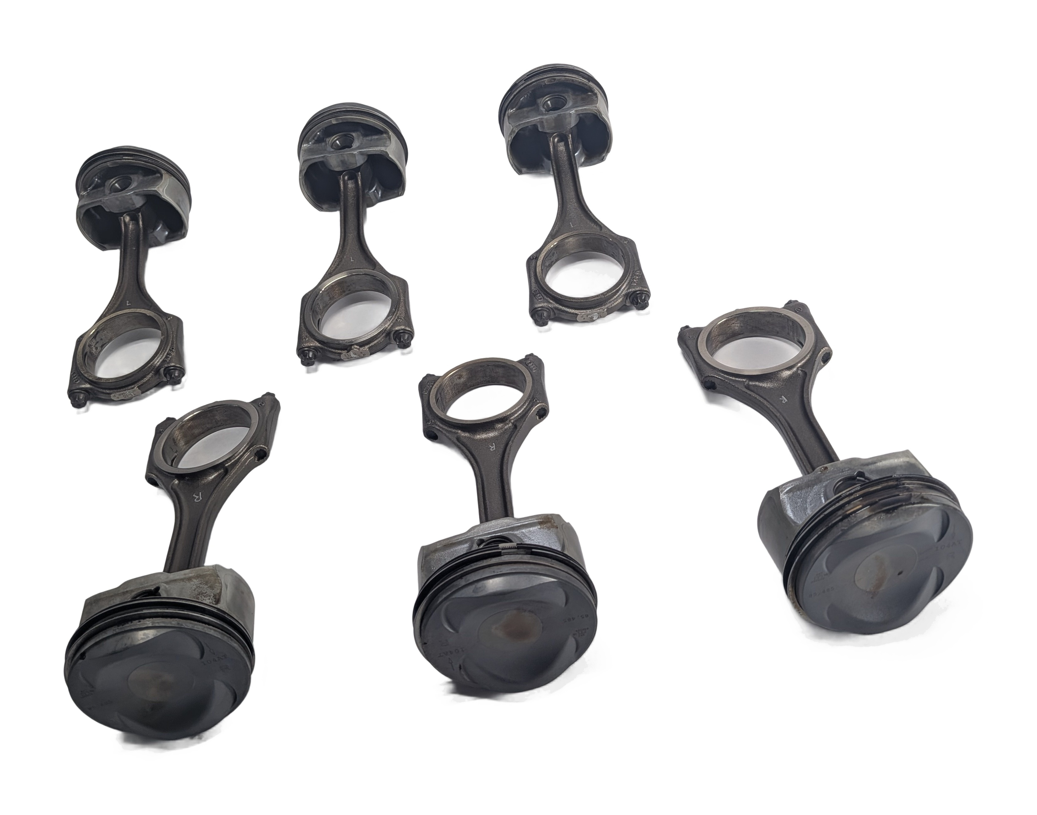 2008-2012 AUDI A4 A5 A6 Q5 B8 8K 8R C7 3.2L FSI ENGINE PISTON w/ ROD SET/6 — exact item pictured