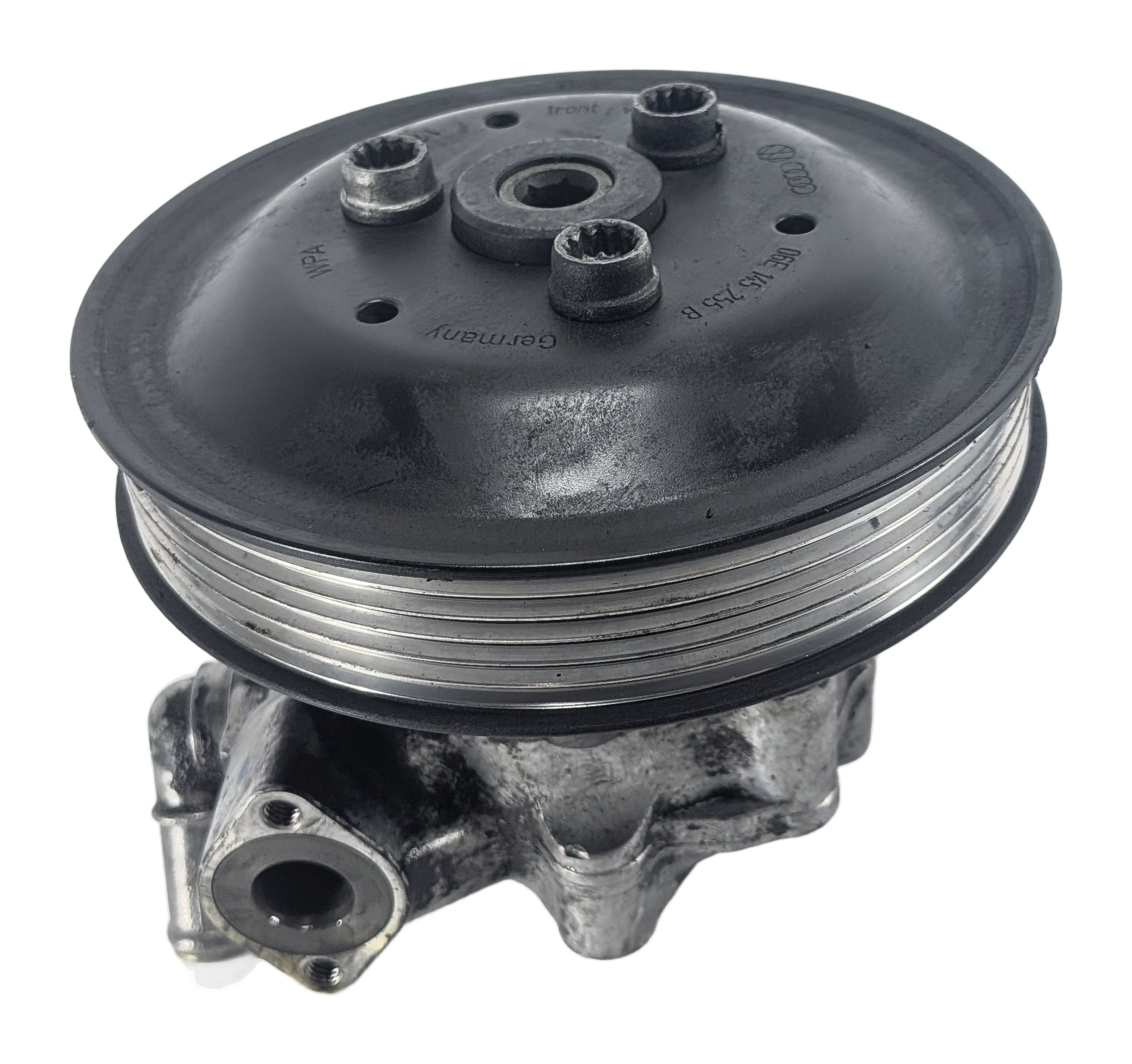 2009-2012 AUDI Q5 (8R) 3.2L V6 FSI ENGINE POWER STEERING PUMP w/ PULLEY — exact item pictured