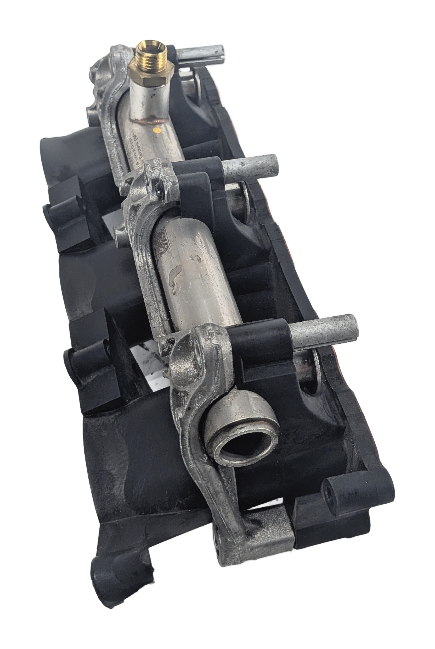 2010 AUDI Q5 (B8 8R) 3.2L (CALB) ENGINE RIGHT LOWER INTAKE MANIFOLD w/FUEL RAIL — exact item pictured
