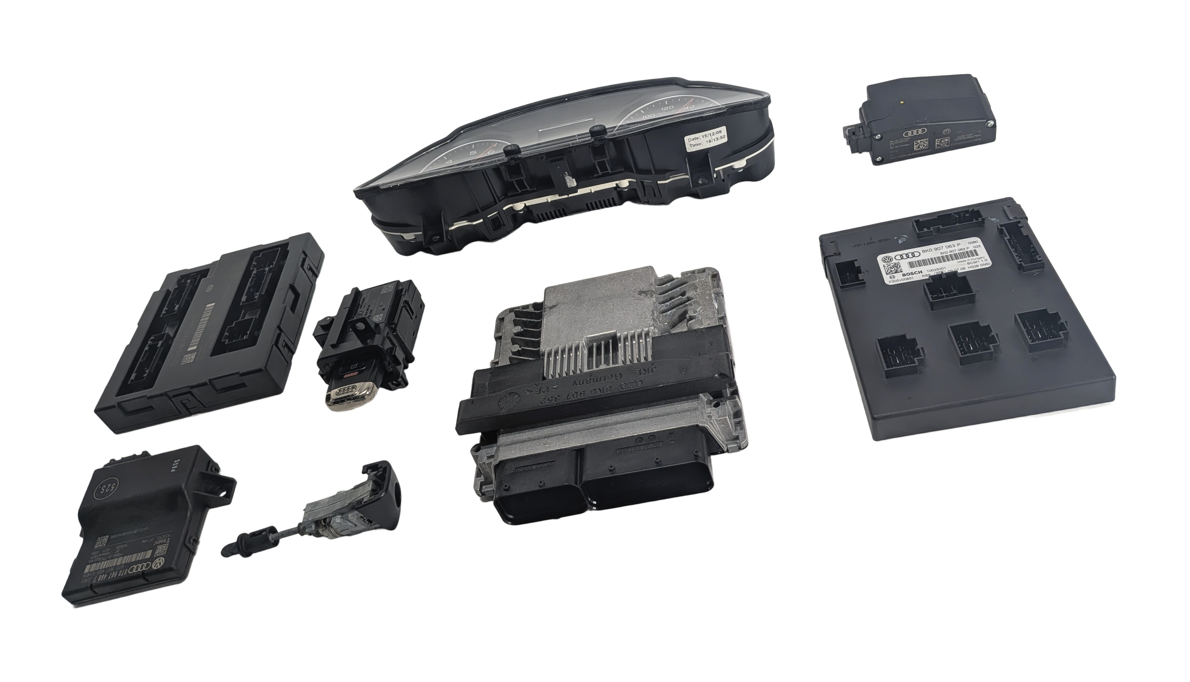 2010 AUDI Q5 (B8 8R) 3.2L CALB ENGINE ECM BCM GATEWAY IMMOBILIZER MODULE KEY SET — exact item pictured
