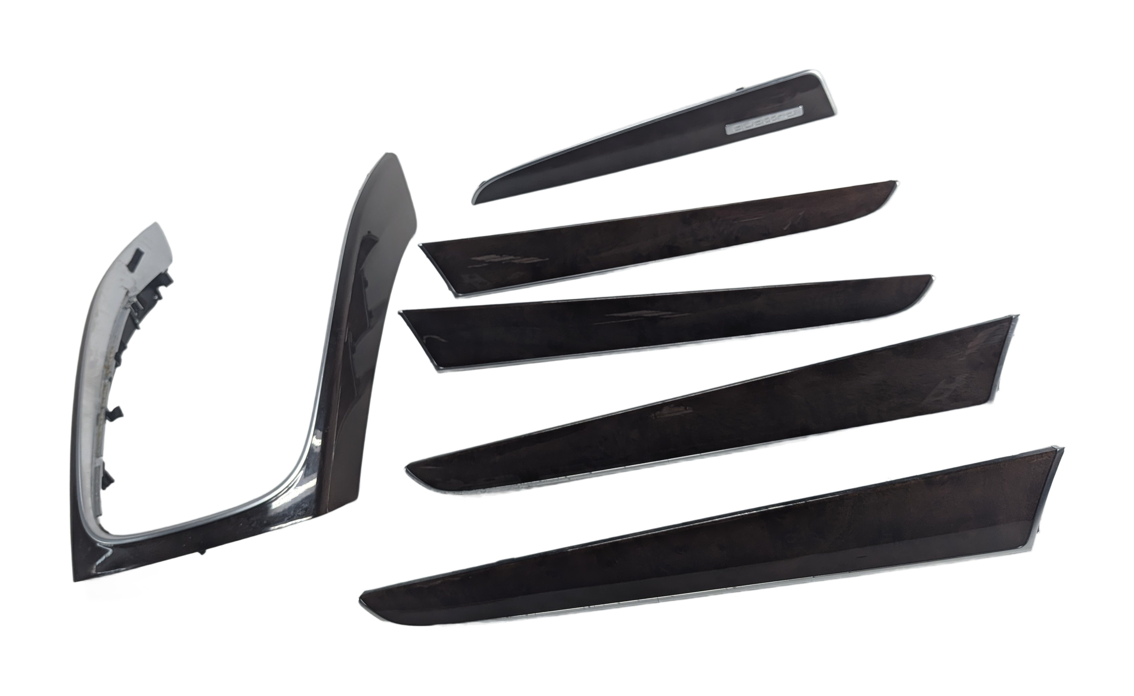 2010 AUDI Q5 B8 8R INTERIOR DOOR DASH CENTER CONSOLE TRIM INSERT SET/6 (Walnut) — exact item pictured