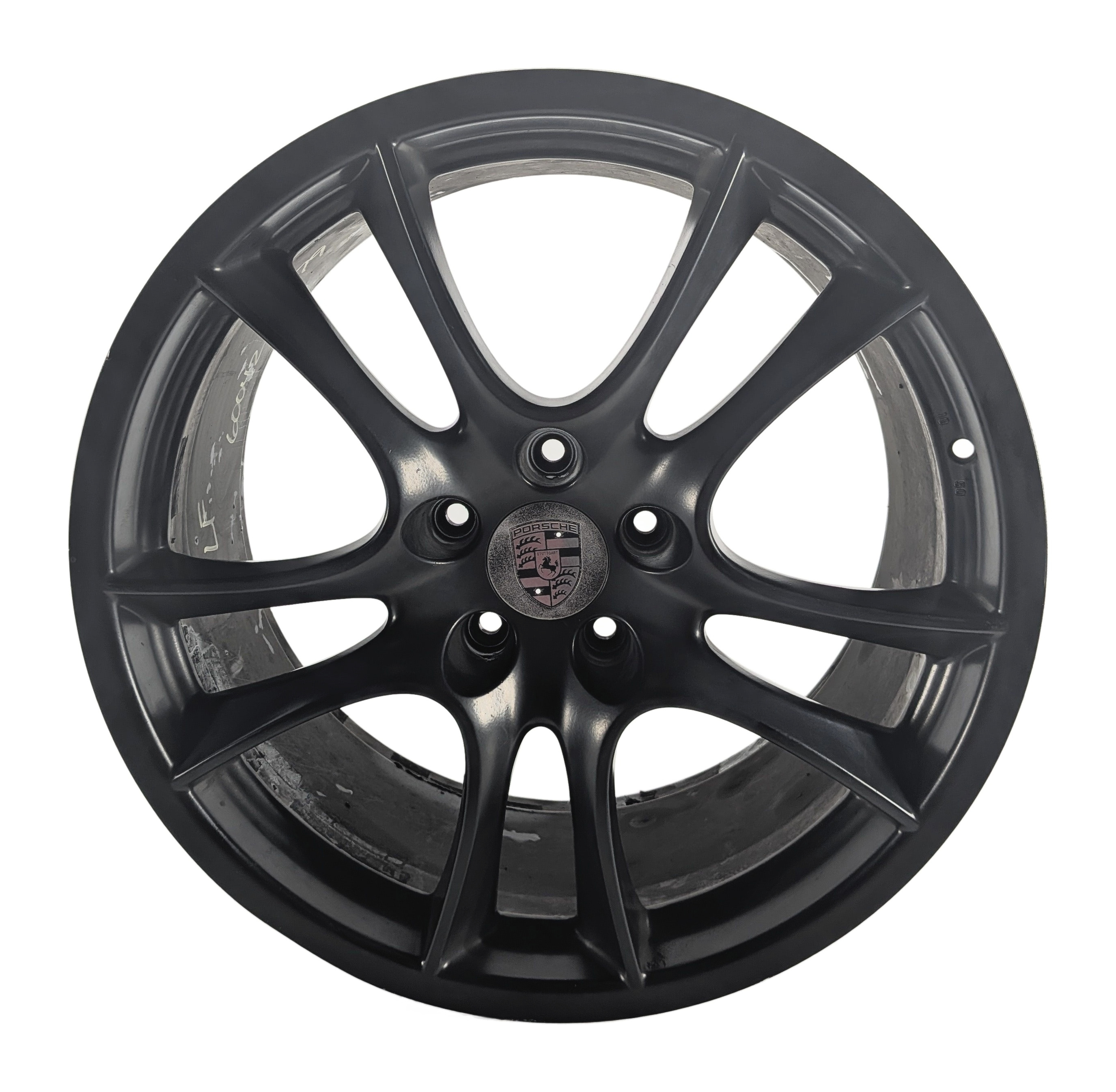 2008-2010 PORSCHE CAYENNE (957) 21X10 ET50 10 SPOKE ALLOY WHEEL PAINTED BLACK — exact item pictured