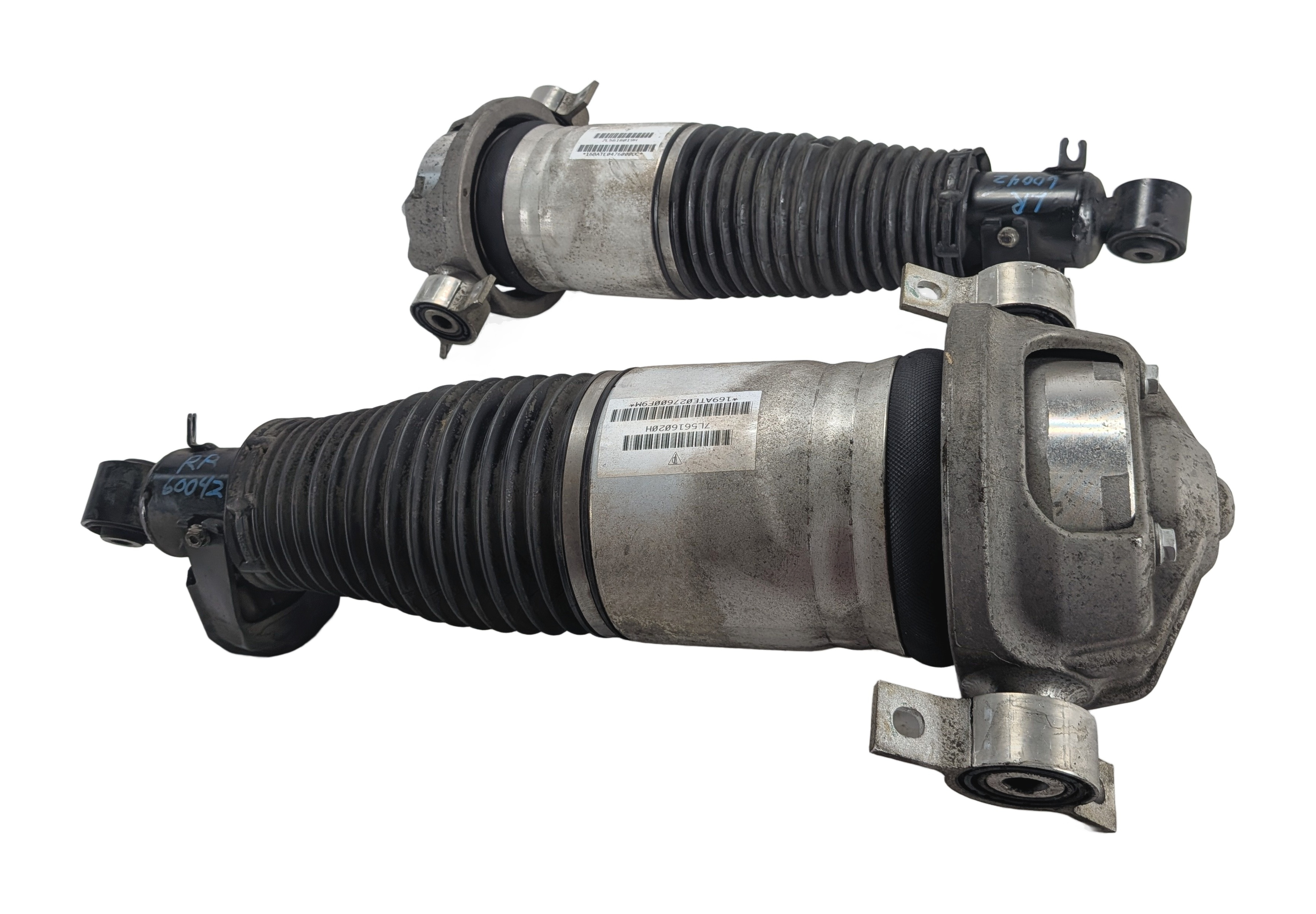 08-10 PORSCHE CAYENNE 957 4.8L REAR LEFT & RIGHT AIR SUSPENSION SHOCK STRUT SET2 — exact item pictured