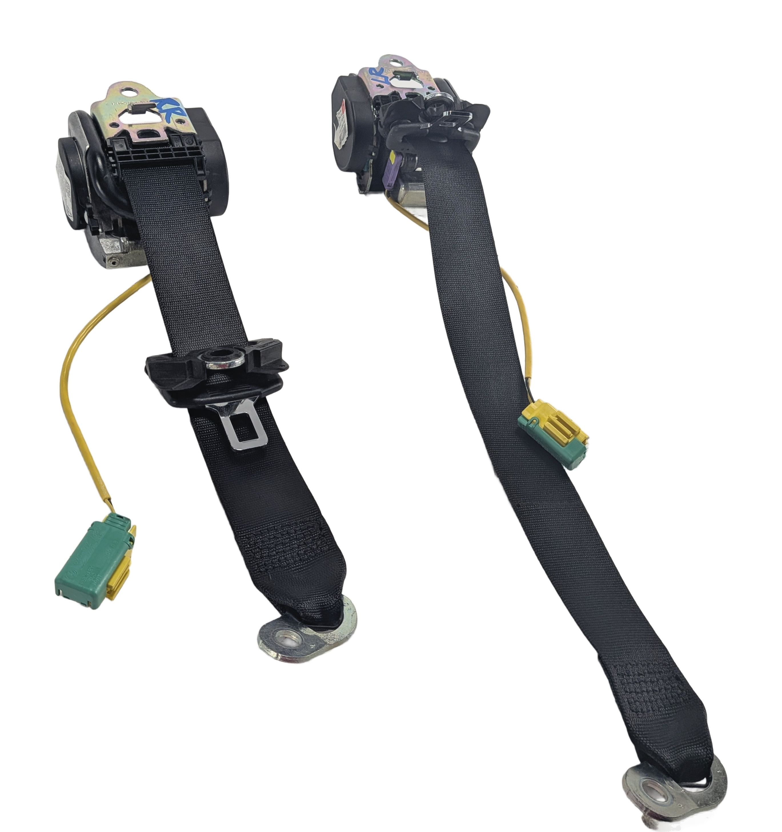 2010 PORSCHE CAYENNE (955 957) REAR LEFT/RIGHT SEATBELT RETRACTOR SET/2 (Black) — exact item pictured