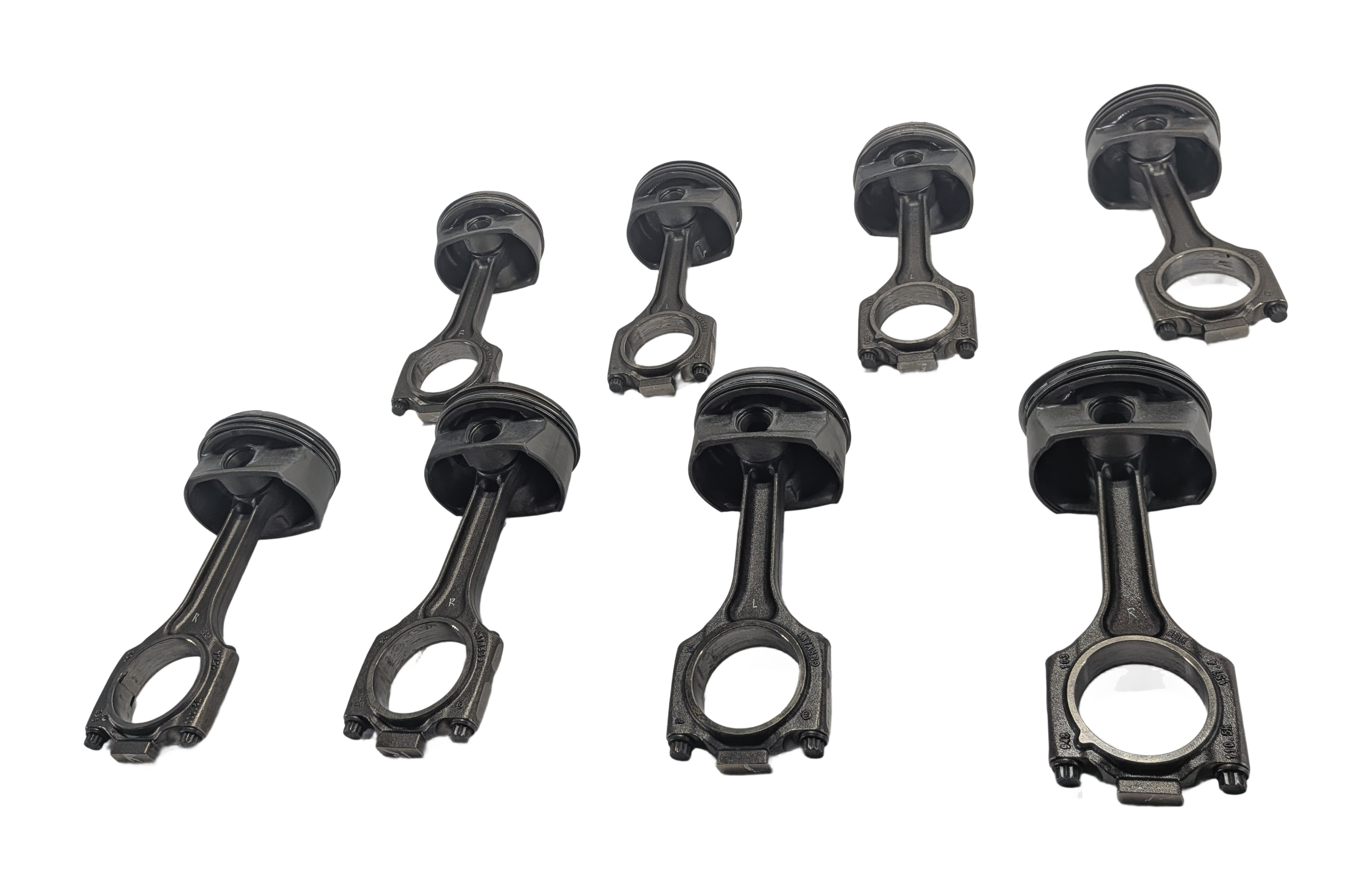 08-12 PORSCHE CAYENNE PANAMERA (958 970) 3.6L M46 4.8L M48 ENGINE PISTON SET/8 — exact item pictured