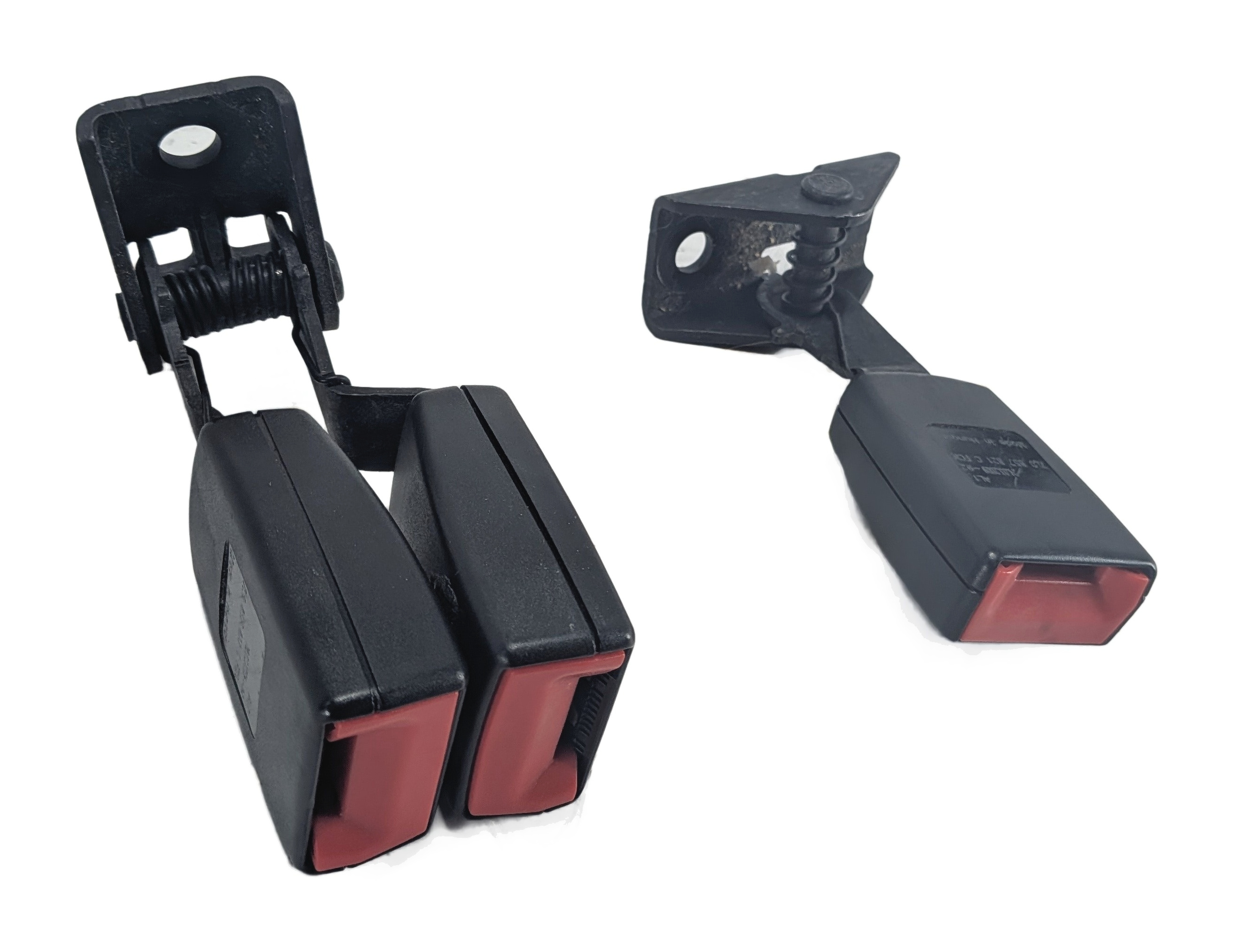2010 PORSCHE CAYENNE (955 957) REAR SEAT SEATBELT BUCKLE RECEIVER SET/2 (Black) — exact item pictured