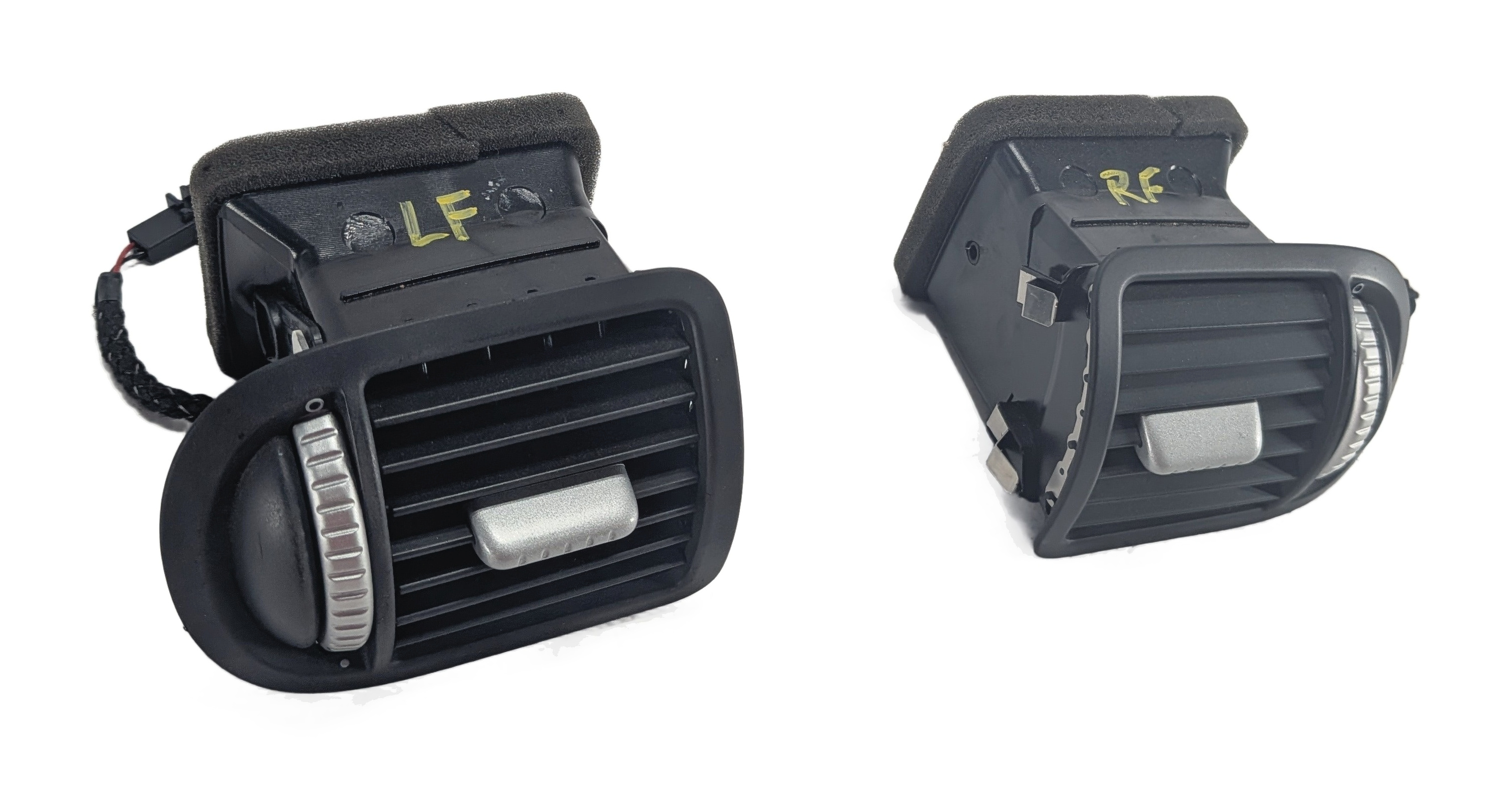 2010 PORSCHE CAYENNE (955 957) LEFT & RIGHT DASH HEAT AIR AC VENT SET/2 (Black) — exact item pictured