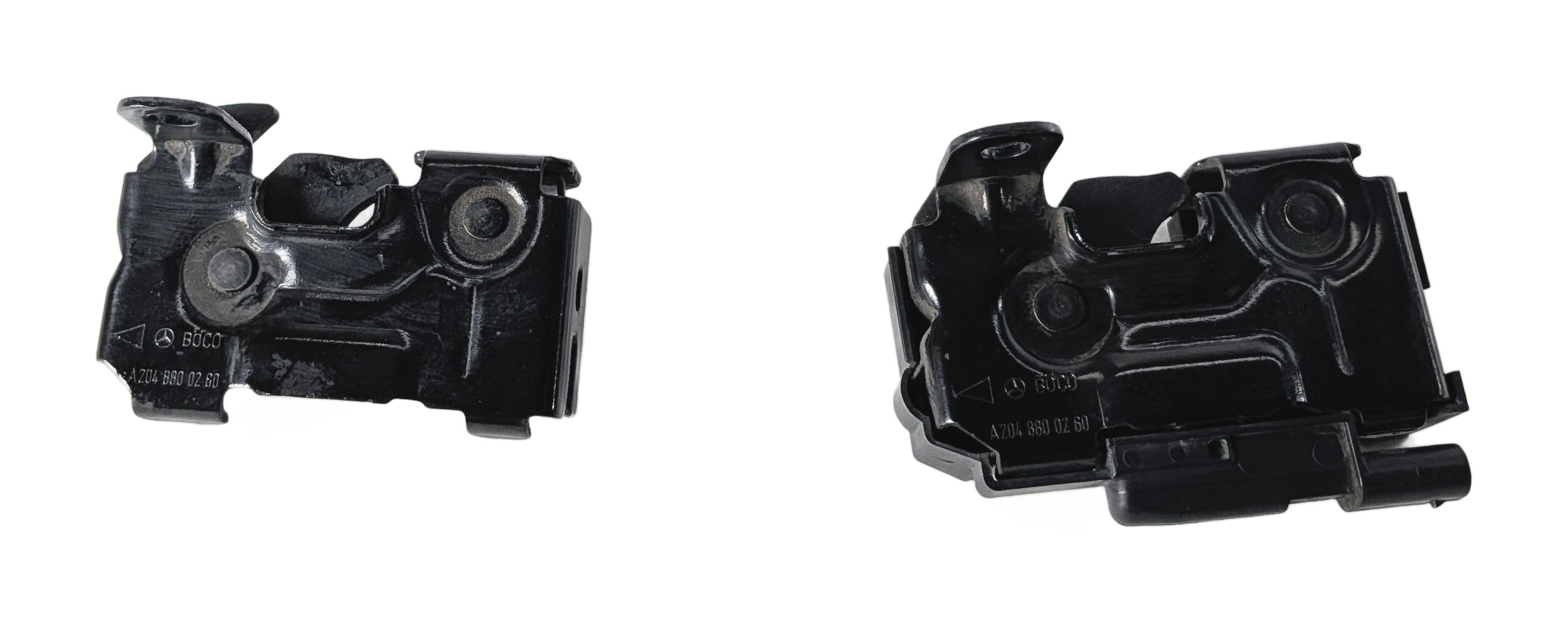 2011 MERCEDES E350 (W212) FRONT LEFT/RIGHT LOWER HOOD LID LOCK LATCH CATCH SET/2 — exact item pictured