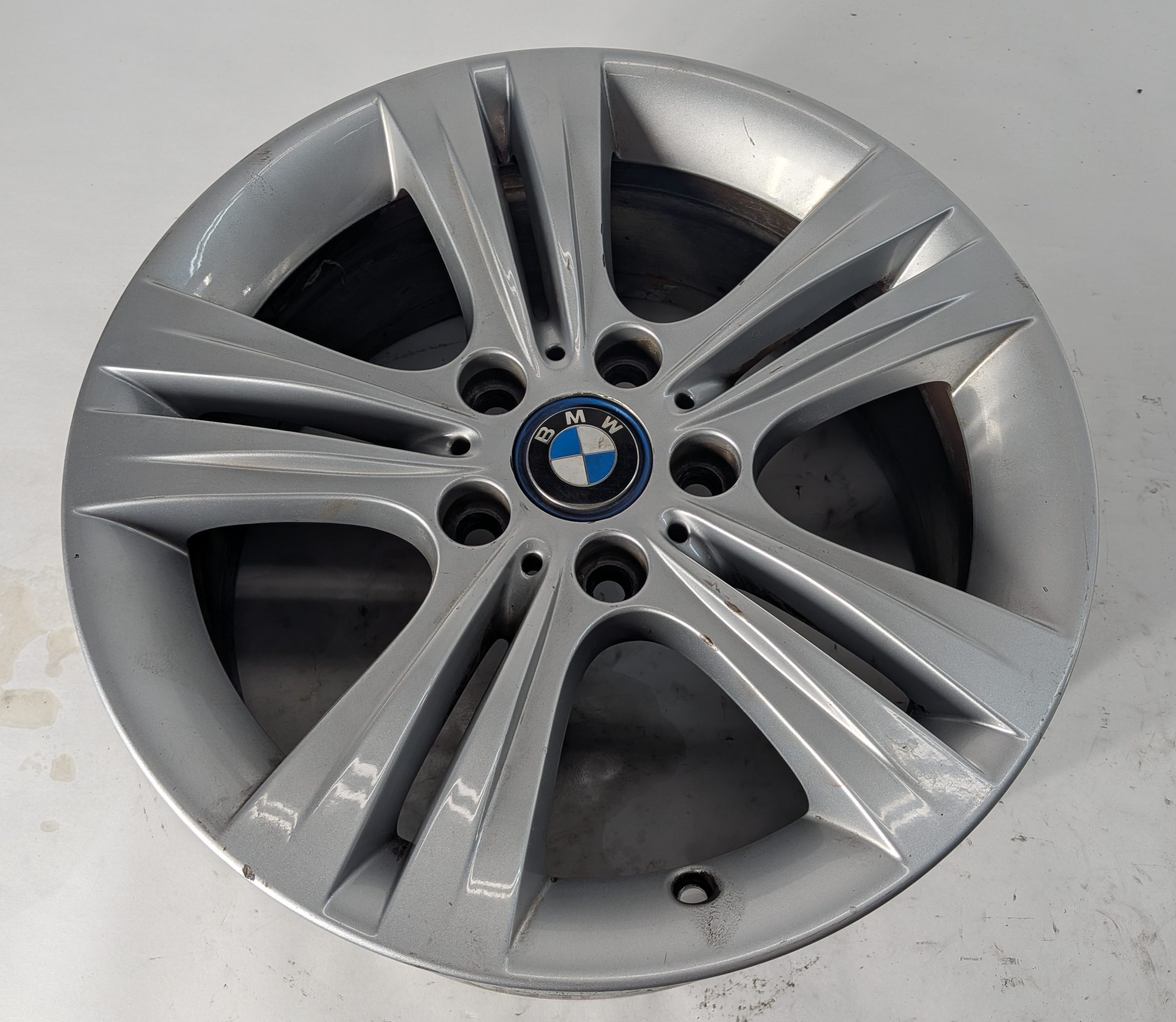 12-18 BMW 3 4 SERIES F30 F32 17x7.5 DOUBLE 5-SPOKE ALUMINUM WHEEL RIM SILVER — exact item pictured